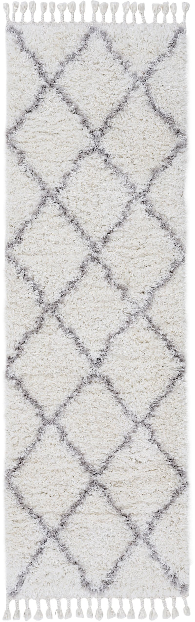 carpetfine Hochflor-Läufer »Eddy«, rechteckig, 30 mm Höhe, mit Fransen, Woh günstig online kaufen
