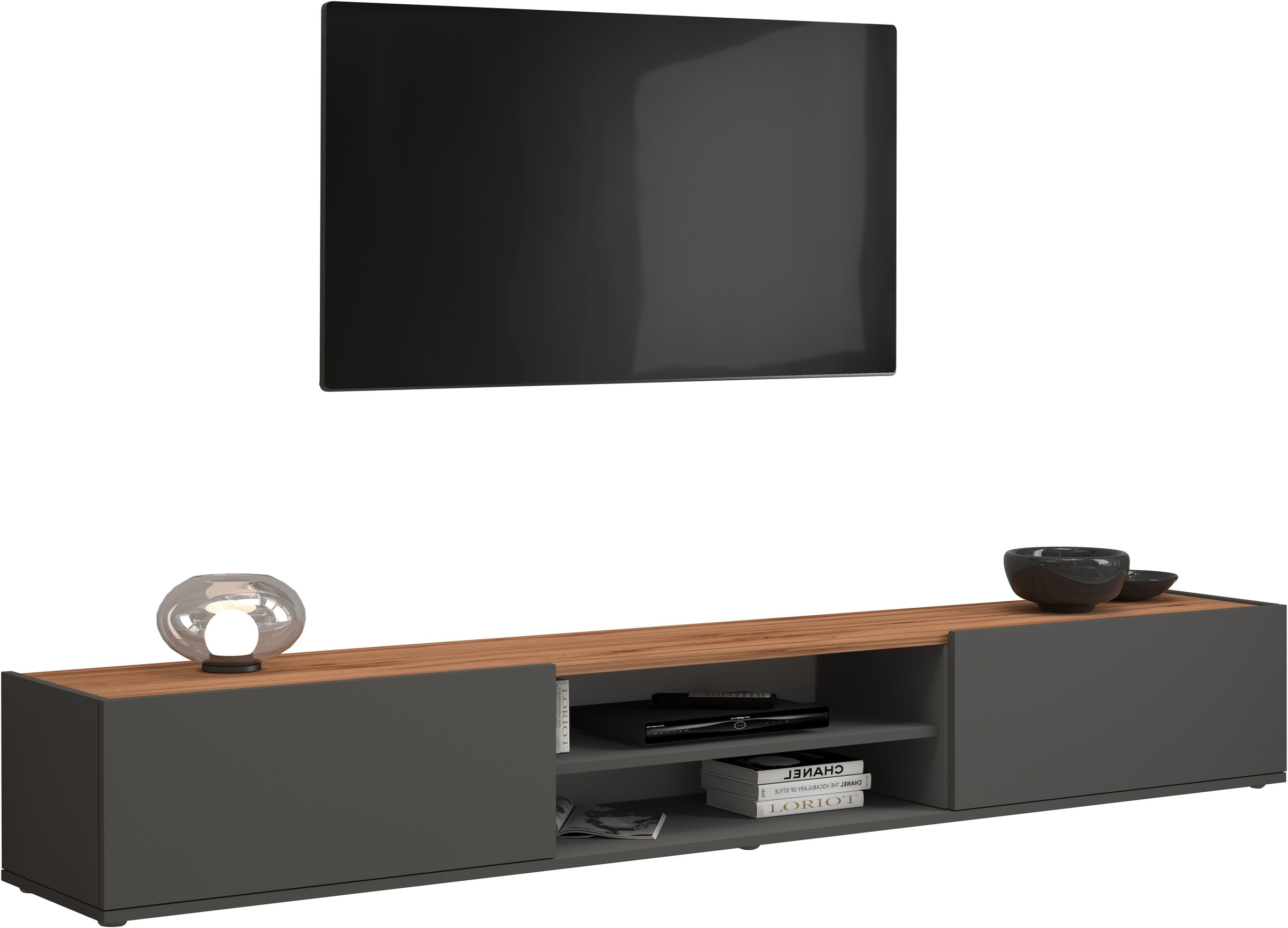 INOSIGN Lowboard »Garda,Lowboard,TV-Kommode,TV-Möbel,TV-Bank«, stehend und hängend mit 2 Klappen, 1 Einlegeboden, Breite 210 cm