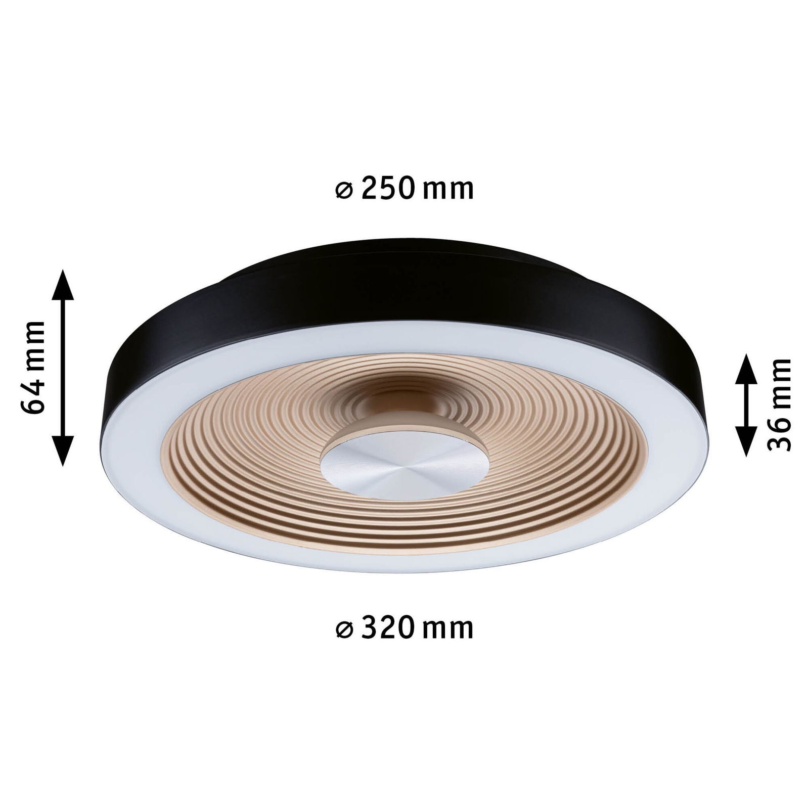 Paulmann LED Deckenleuchte »LED Deckenleuchte Volea IP44  3000K 470lm / 1650lm 230V 3,5 / 1x13W« 1 Stk. Warmweiß Dimmer