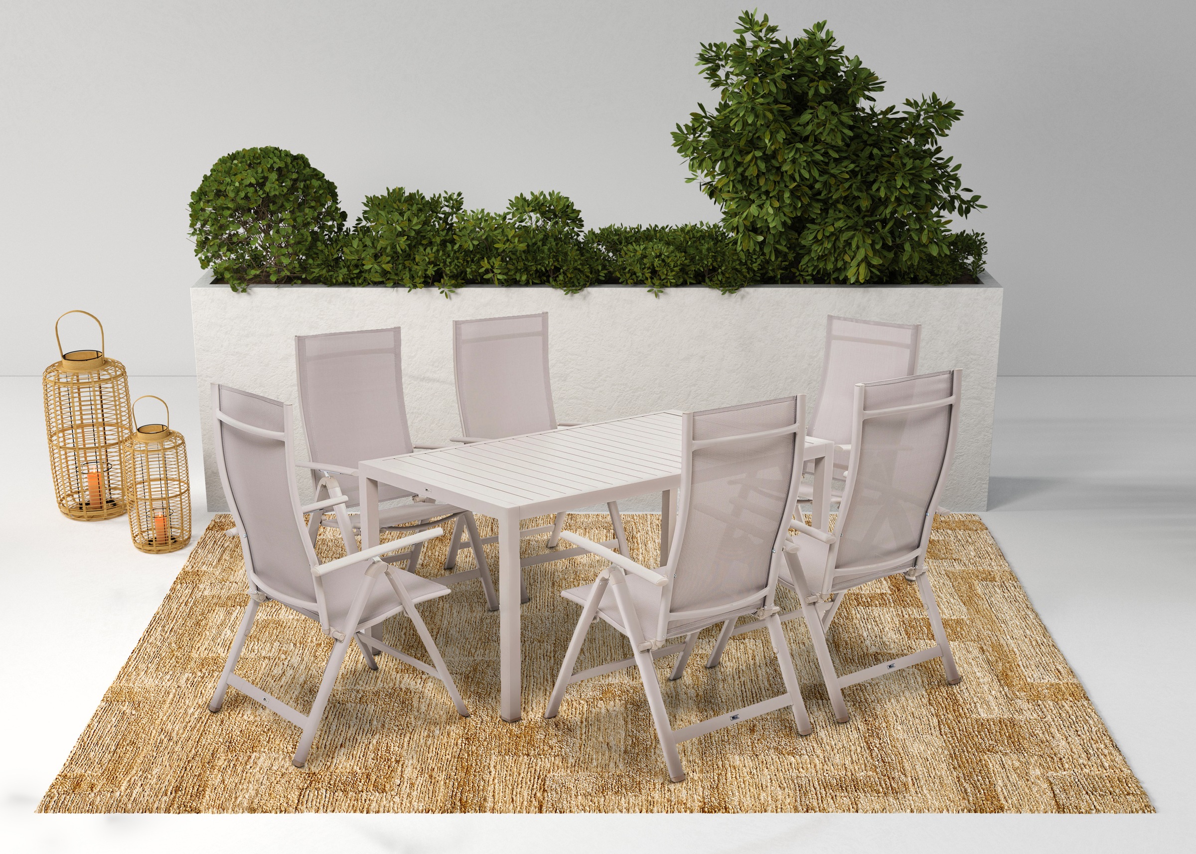 KONIFERA Garten-Essgruppe »Messina« 6x Sessel, 1x Tisch 160x90x74 cm, Alumi günstig online kaufen