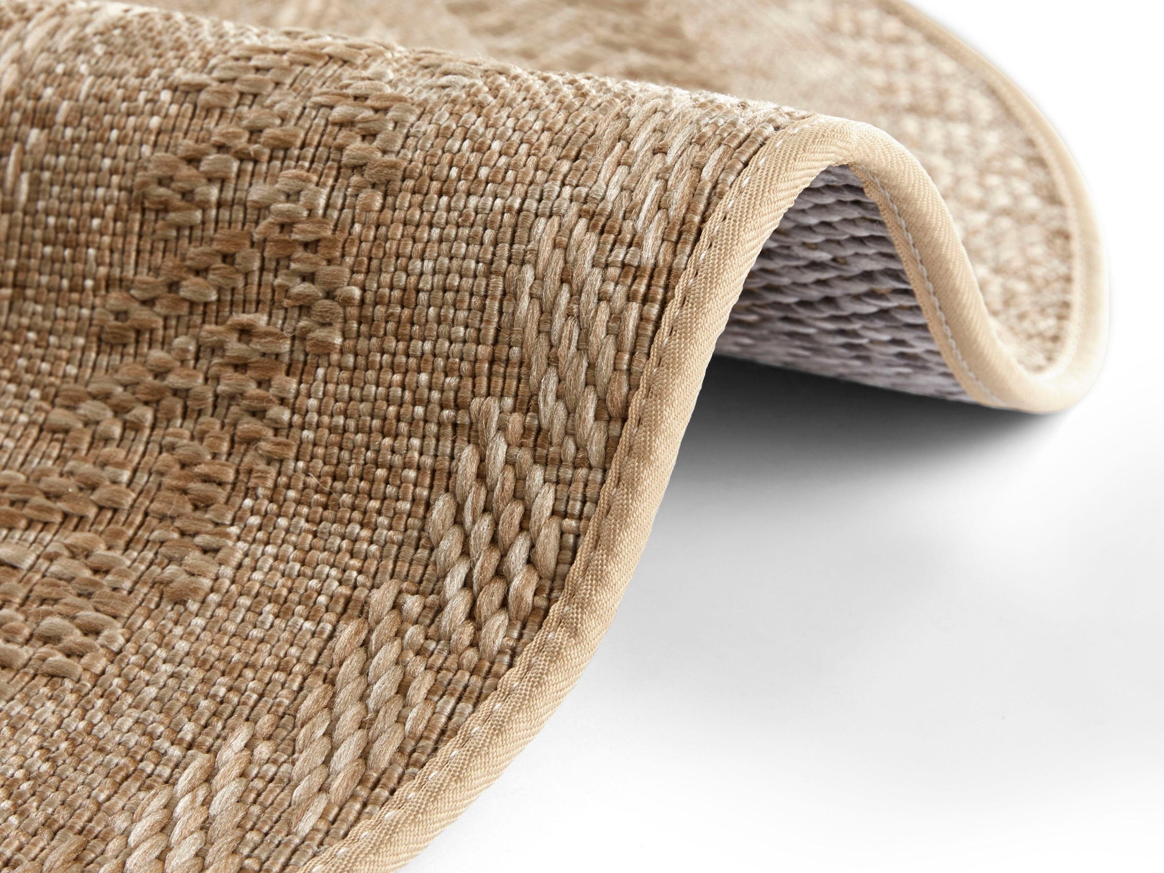 NORTHRUGS Teppich »Almendro«, rund, 6 mm Höhe, Sisal Optik, Robust, Pflegeleicht, Flachgewebe