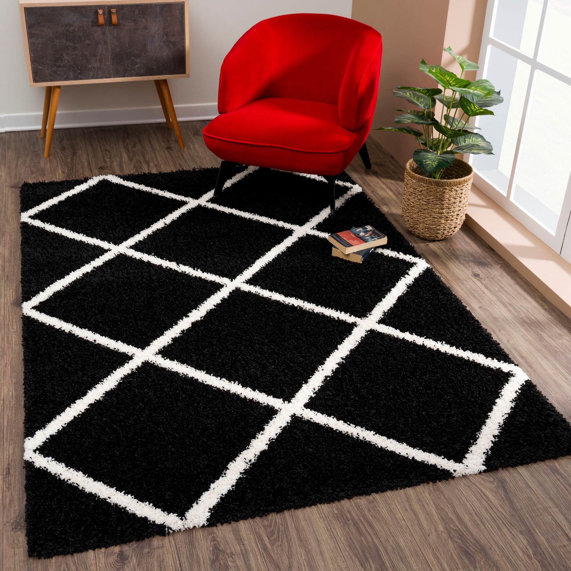 Sanat Hochflor-Teppich »Madrid«, rechteckig, 30 mm Höhe, Wohnzimmer, Langfl günstig online kaufen