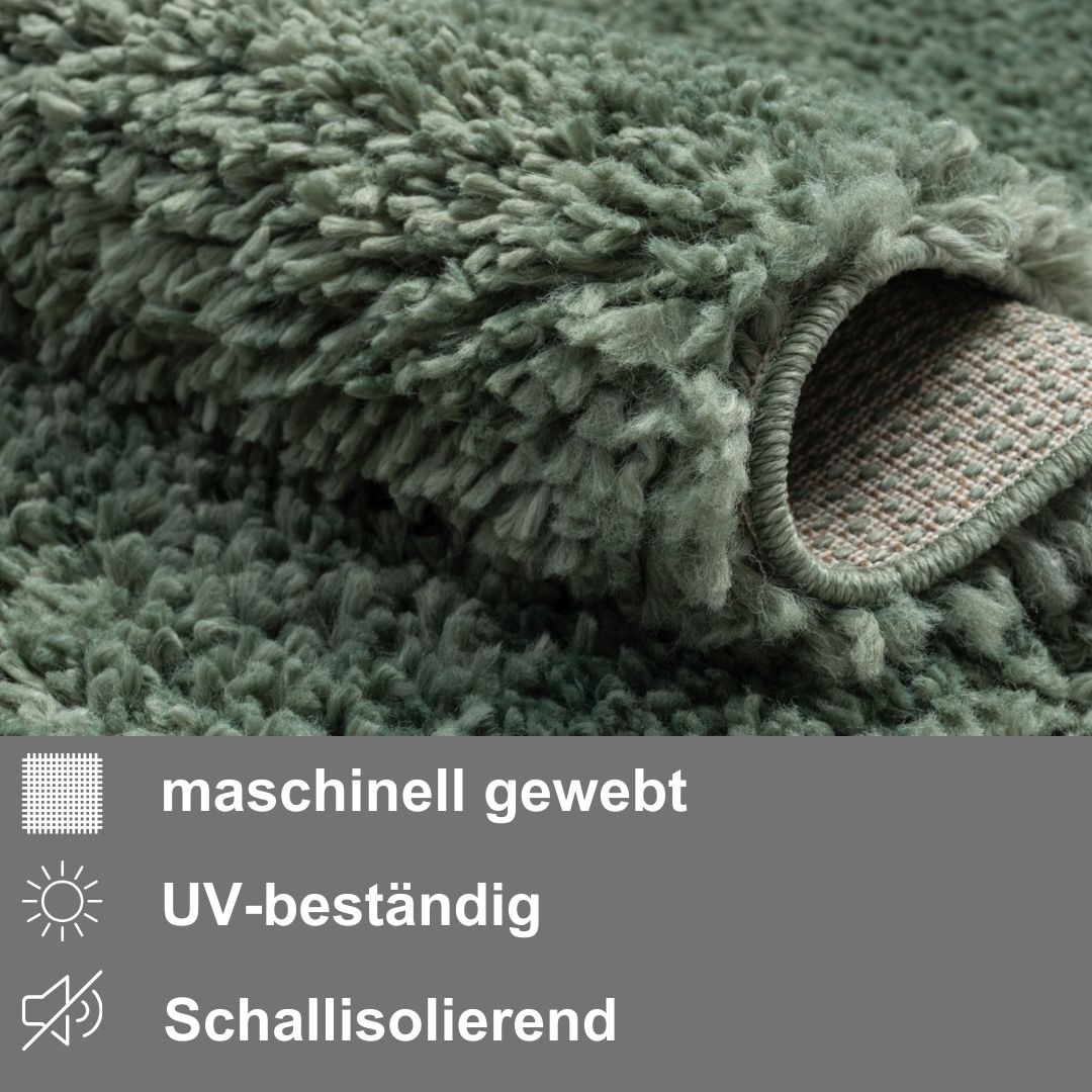 Myflair Möbel & Accessoires Hochflor-Teppich »My Shaggy«, rund, 37 mm Höhe, Shaggy, Uni Farben, leicht glänzend, Microfaser, extra flauschig