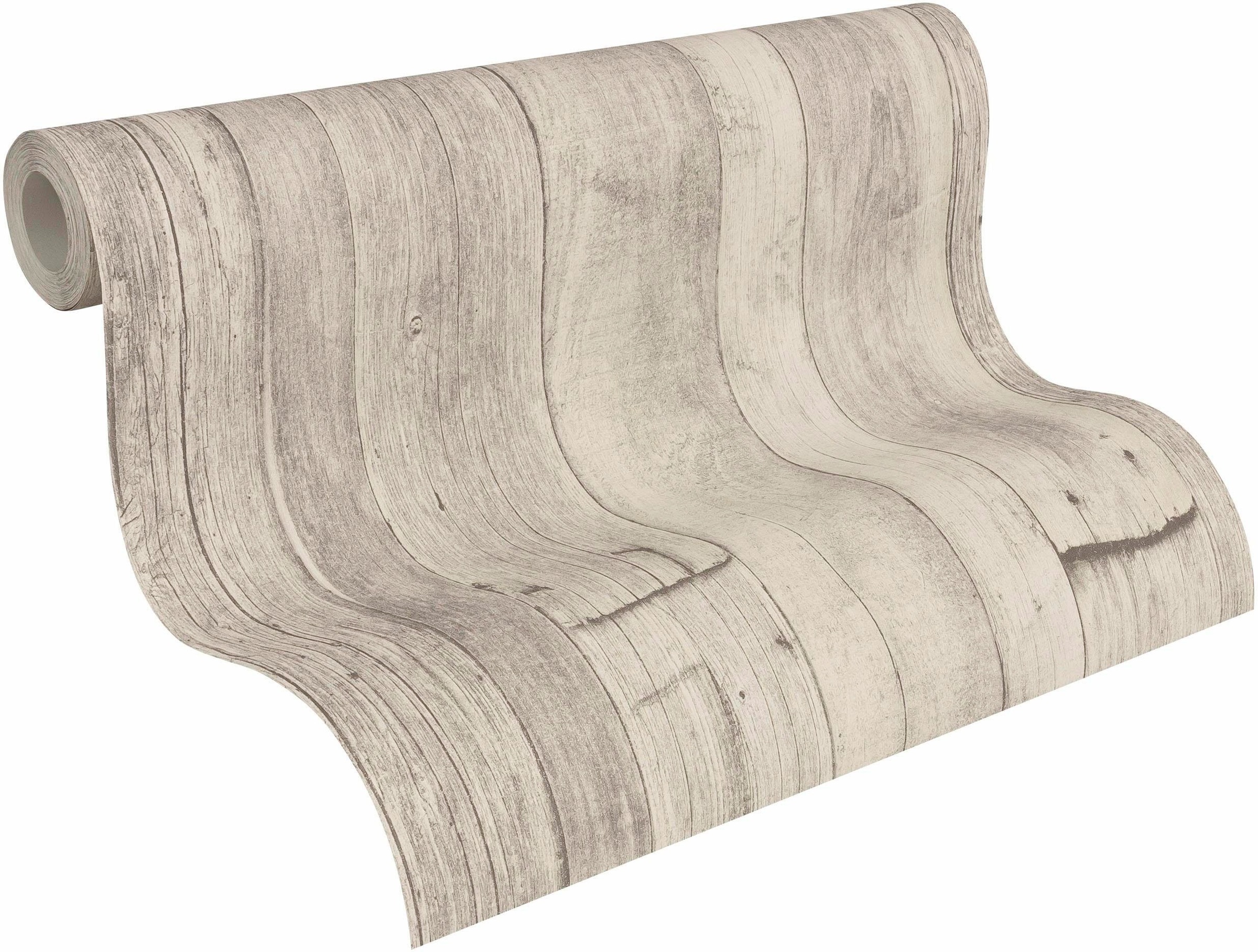 living walls Vliestapete »Best of Wood`n Stone 2nd Edition«, Holz-realistisch-gestreift, Tapete Holzoptik matt leicht strukturiert Tapeten Wohnzimmer modern