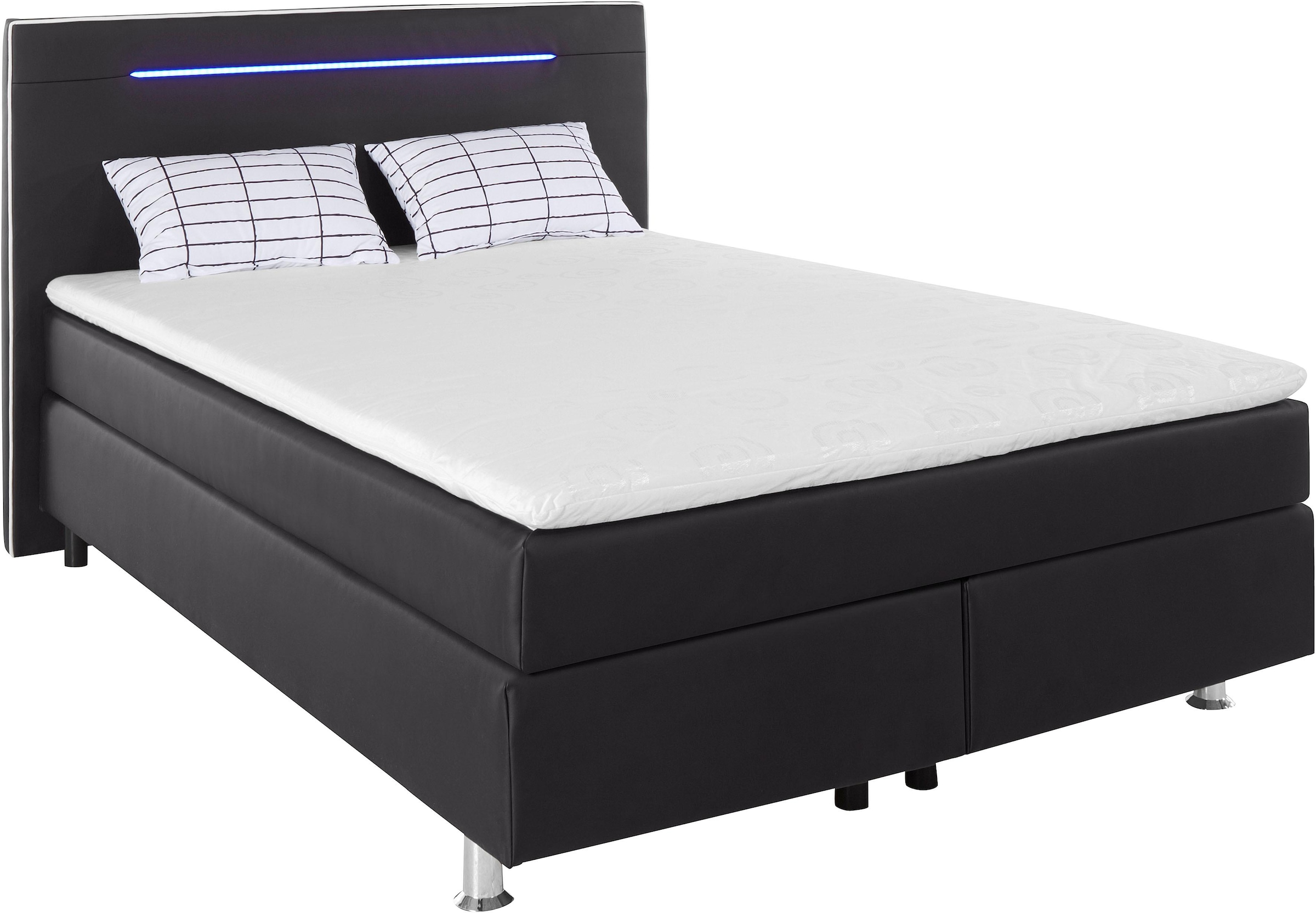 Bild von COLLECTION AB Boxspringbett, inkl. LED-Beleuchtung, Topper und Kissen