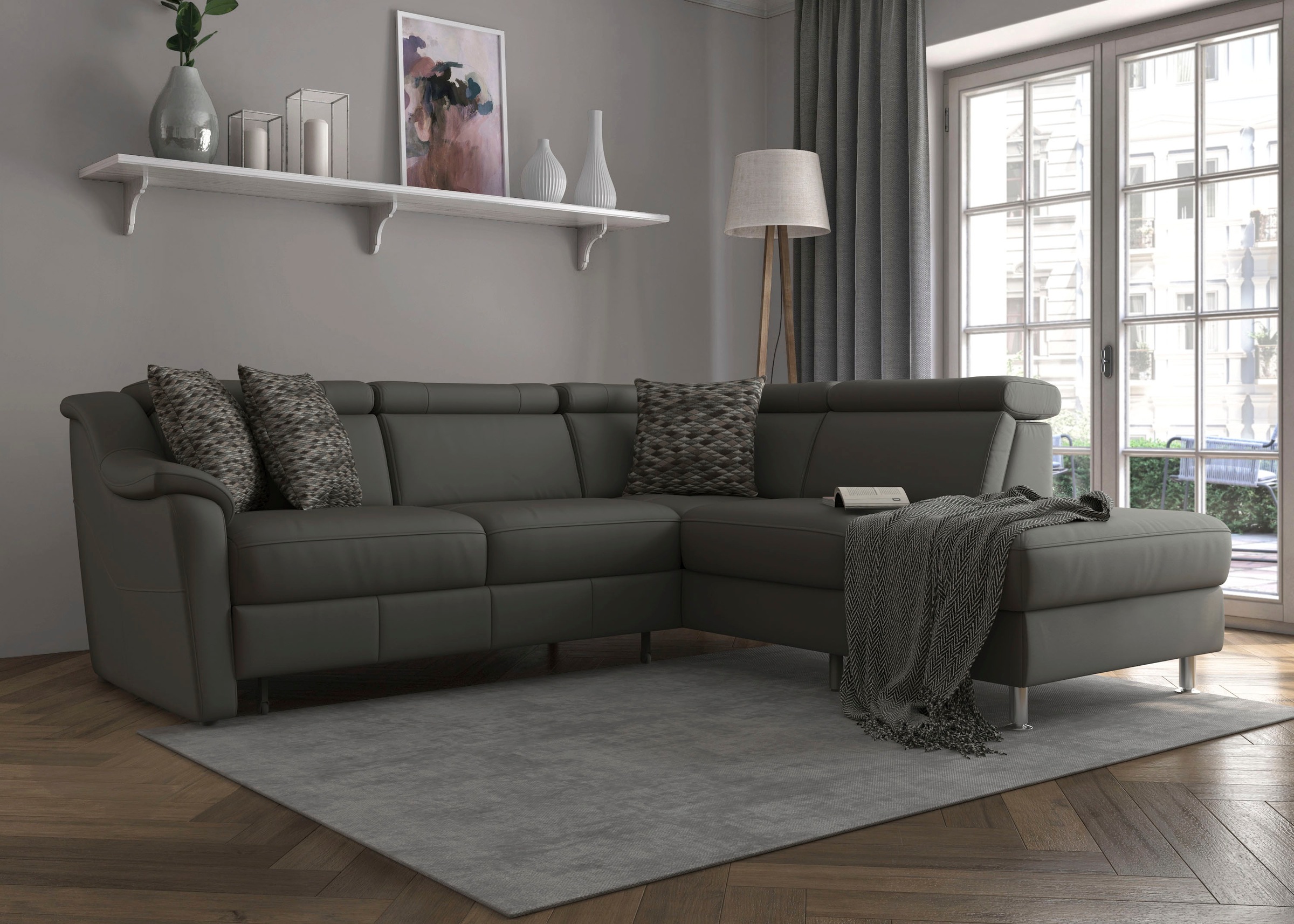 sit&more Ecksofa »Freetown L-Form«, inklusive Kopfteilverstellung und komfortablem Federkern