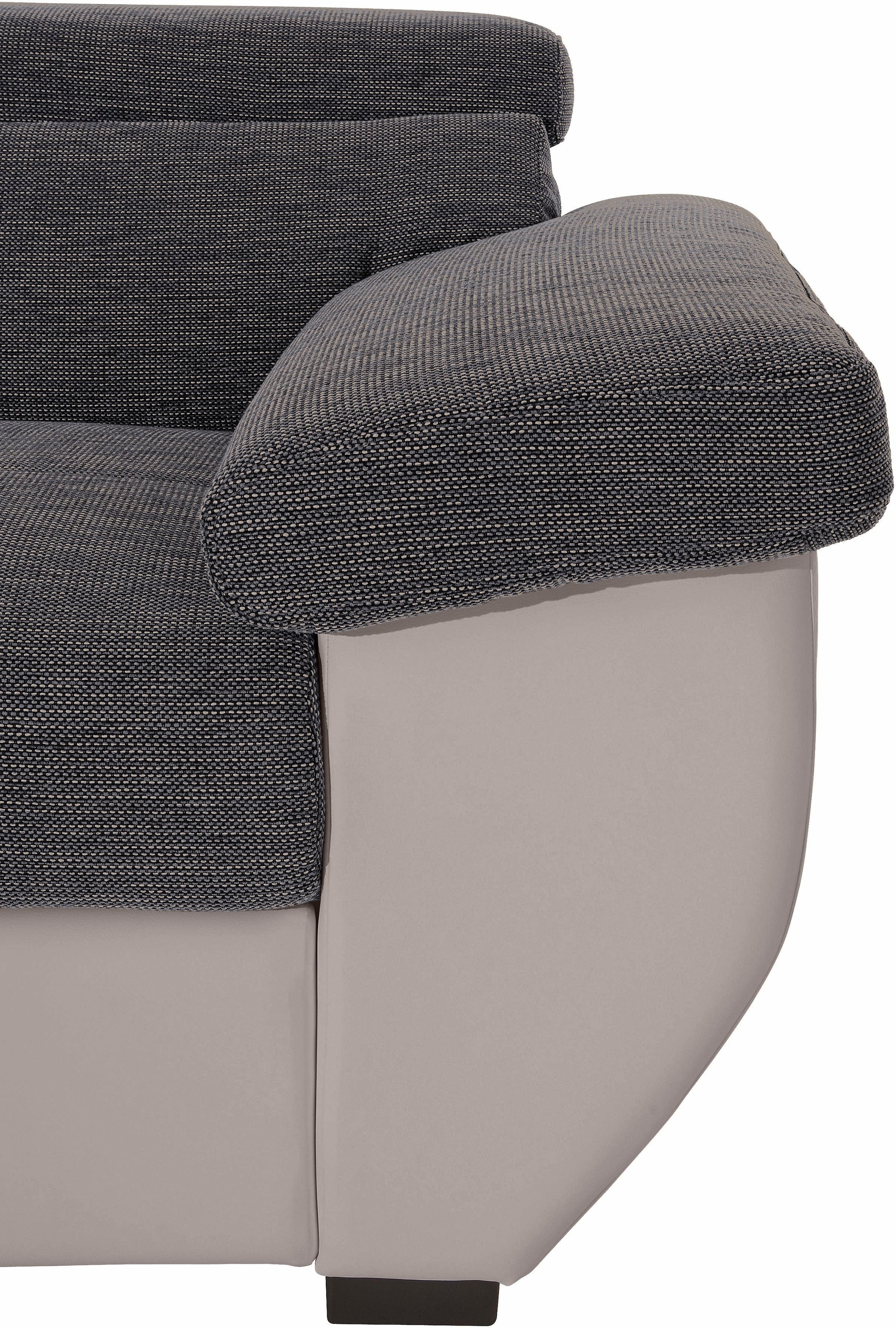 COTTA Polstergarnitur »Speedway L-Form«, (Set), Set bestehend aus: Ecksofa mit Kopfteilverstellung & Hocker