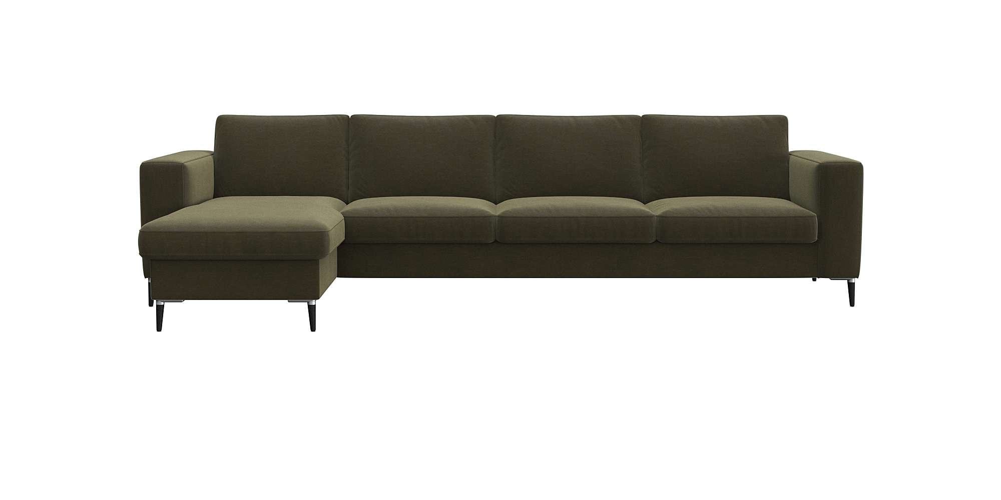 FLEXLUX Ecksofa »Fiore, L-Form«, breite Armlehnen, Kaltschaum, Füße Alu+sch günstig online kaufen