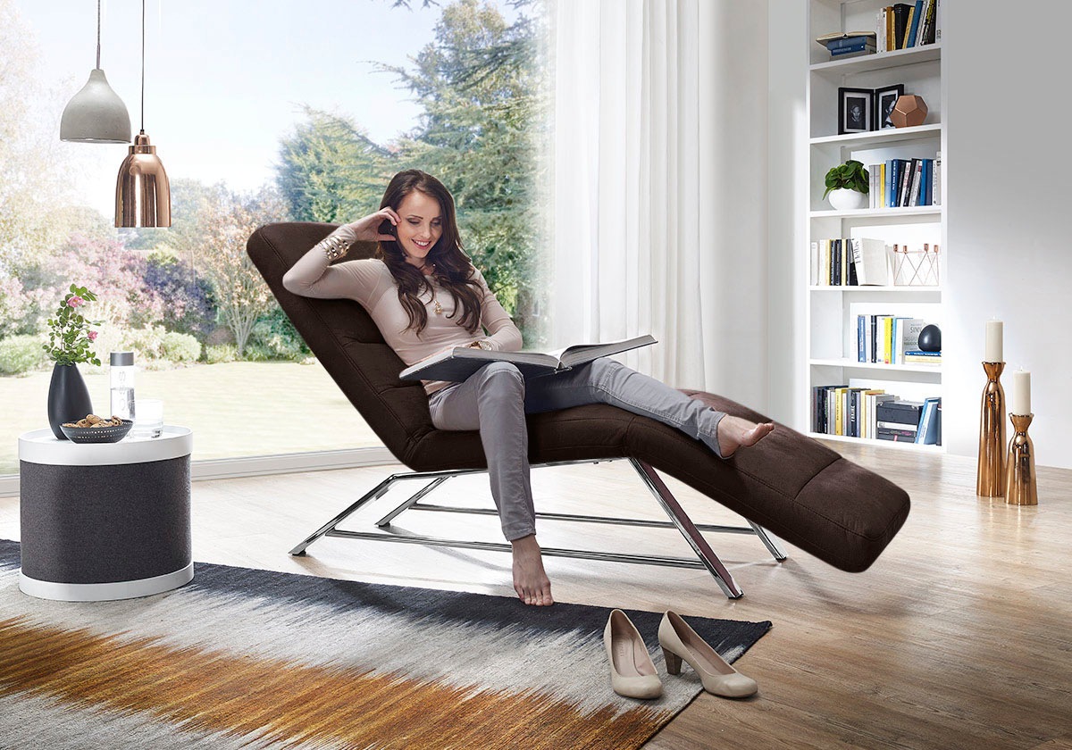 W.SCHILLIG Relaxliege »daily dreams«, Funktionsliege wahlweise mit Motor, Gestell Chrom, Breite 65 cm