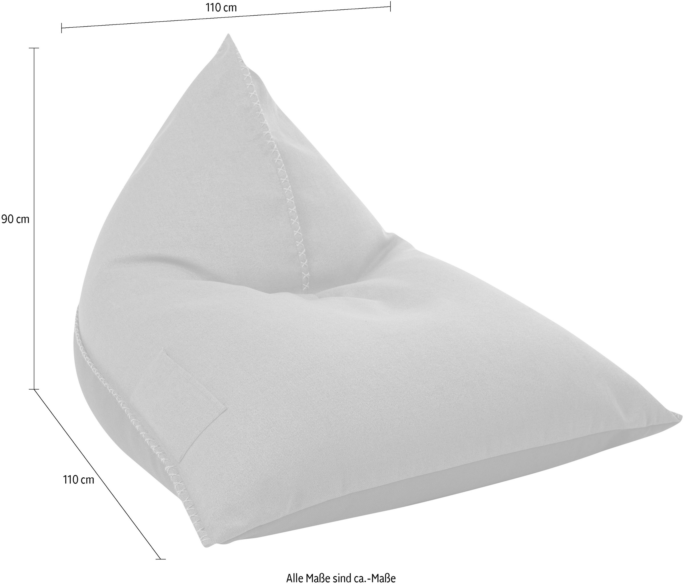 Sitting Point Sitzsack »Canvas Calypso«, (1 St.), auffällige Kreuznaht