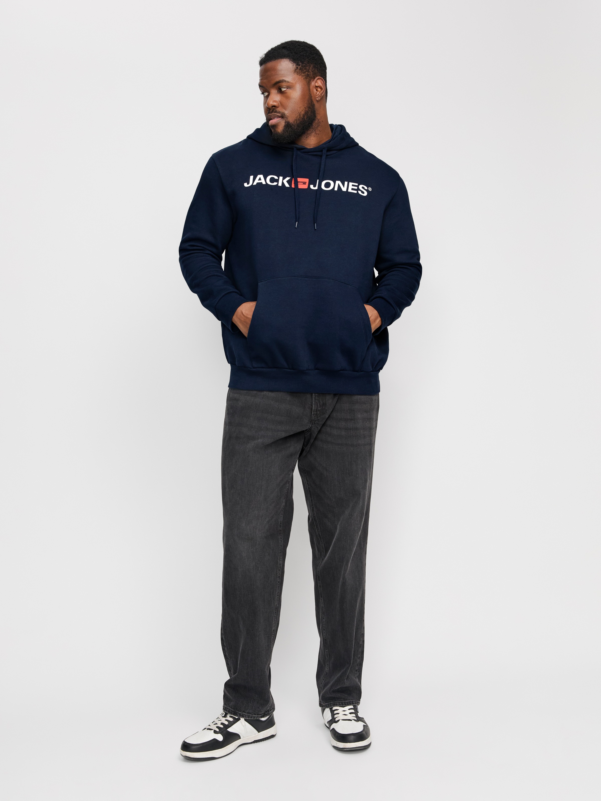 Jack & Jones PlusSize Kapuzensweatshirt »JJECORP OLD LOGO SWEAT HOOD NOOS PLS«, mit Logo Print