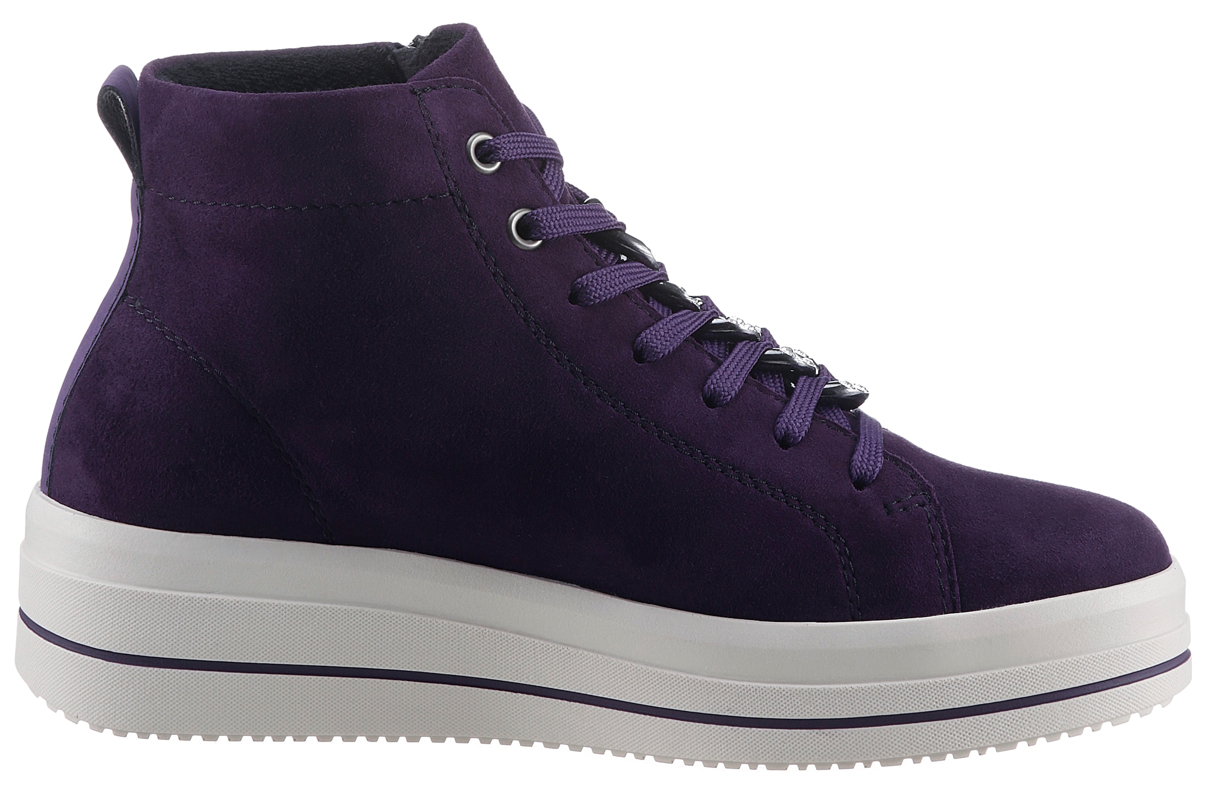 Remonte Plateausneaker »Elisabeth Hurley-Collection«, Freizeitschuh, High-Top-Sneaker, Schnürer, seitlicher Reißverschluss