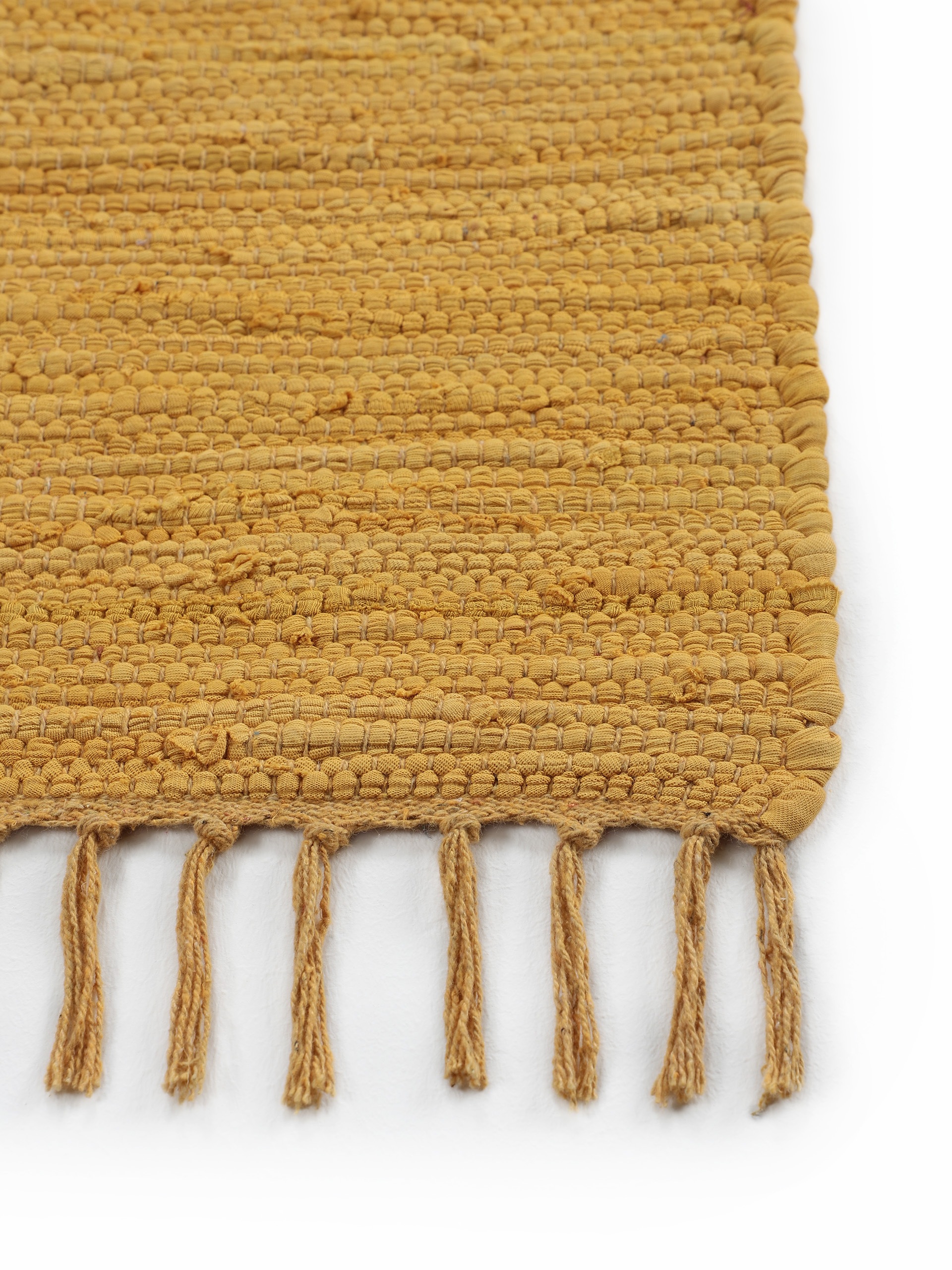 carpetfine Teppich »Kelim Chindi uni«, rechteckig, 5 mm Höhe, Wendeteppich, reine Baumwolle, handgewebt, Uni-Farben, mit Fransen
