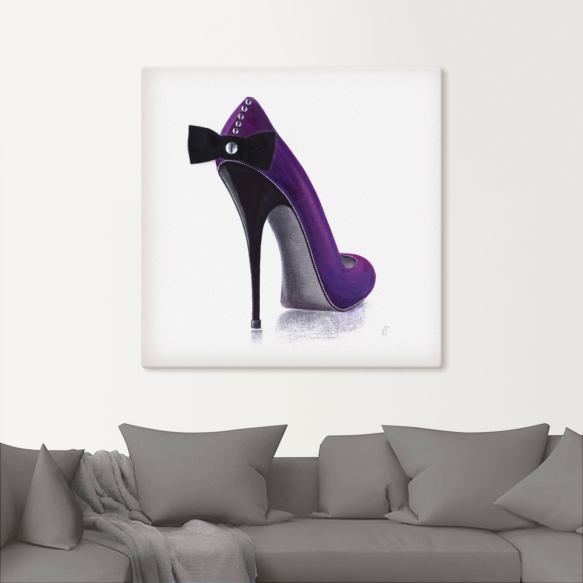 Artland Leinwandbild »Damenschuh - Violettes Modell«, Modebilder, (1 St.), auf Keilrahmen gespannt