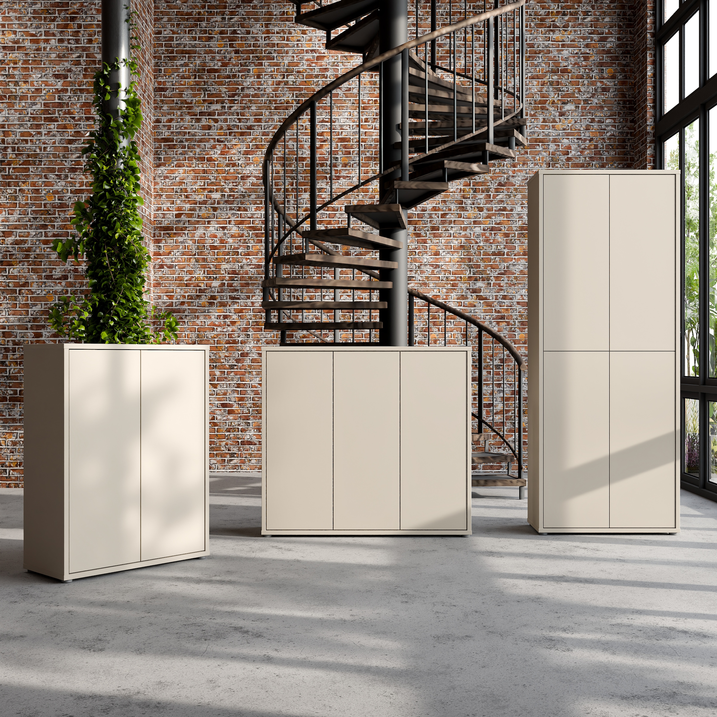 FORTE Schuhschrank »Alice Springs«, (B/H/T 109,2/99,1/34,9 cm), Stauraumschrank, Mehrzweckschrank, grifflose Front, Push to open