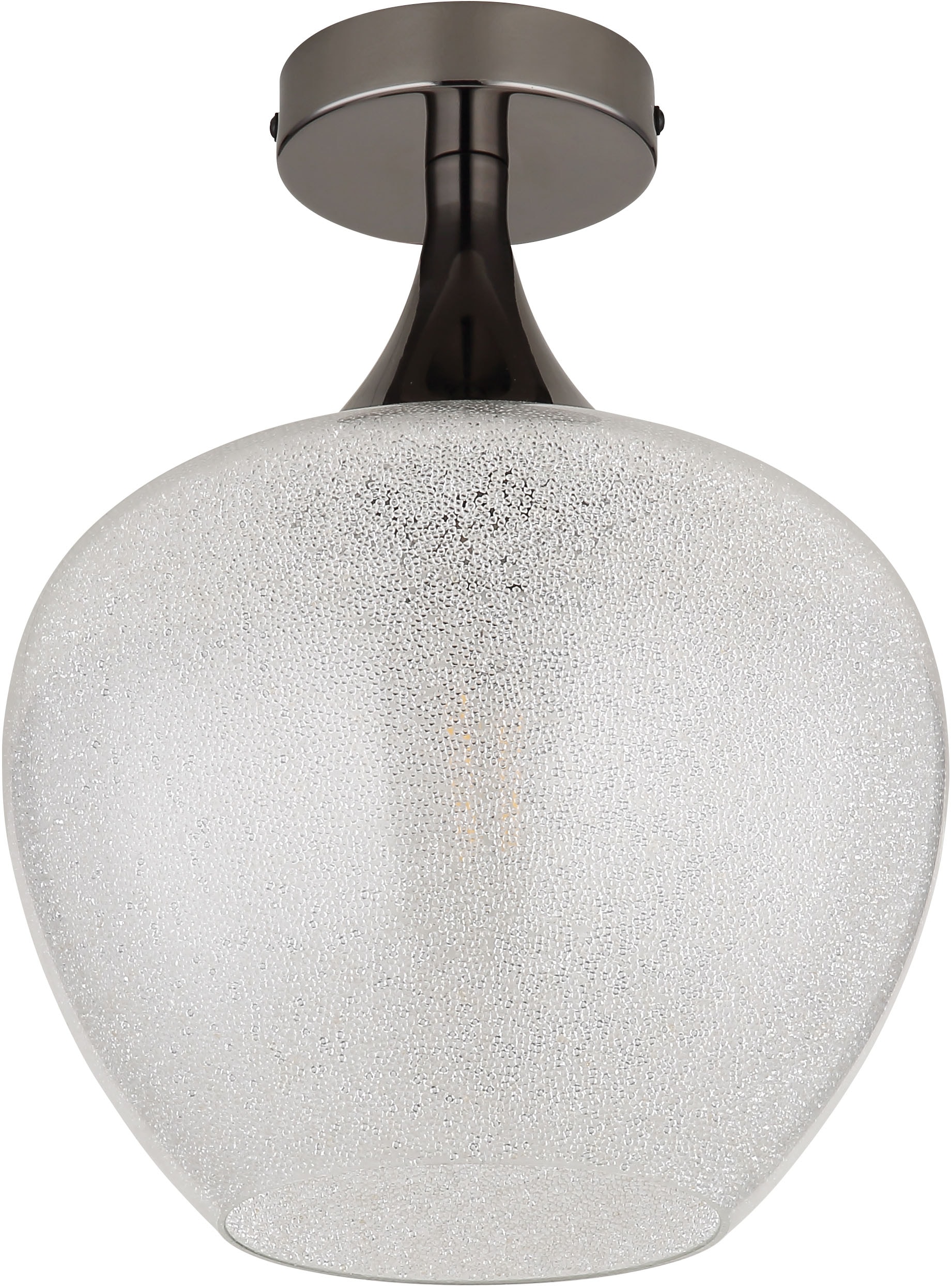 GLOBO LIGHTING Deckenleuchte »MAXY« E27 1 Stk. Deckenlampe/schwarz-chrom/Glas klar/Acrylkristalle