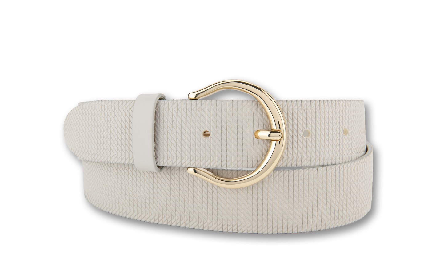 BERND GÖTZ Ledergürtel »Ledergürtel mit feiner Streifenprägung und Goldschließe«