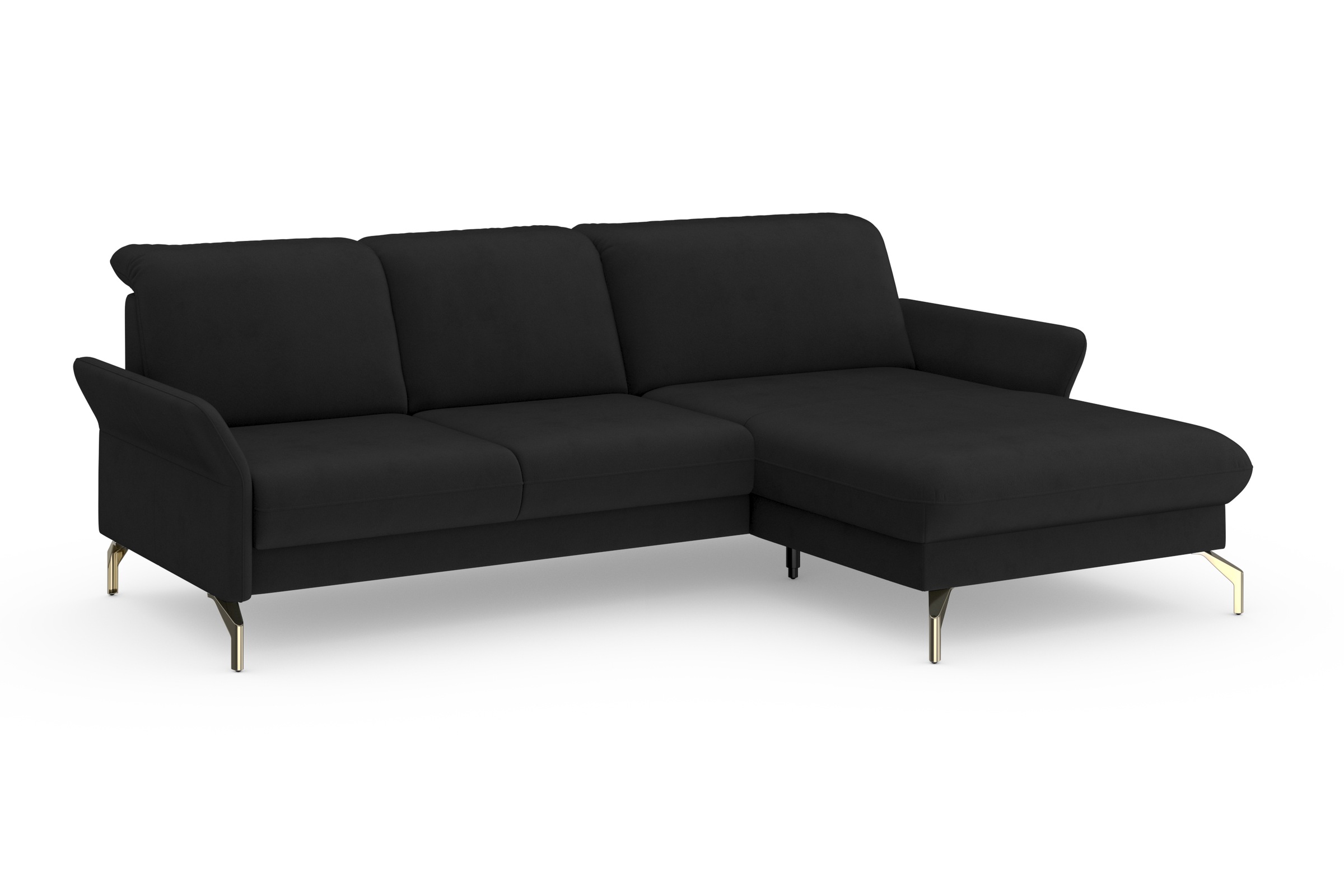 sit&more Ecksofa »Fashion L-Form«, wahlweise mit Kopfteilverstellung, Vorziehsitz, motorisch, Nickelfüße