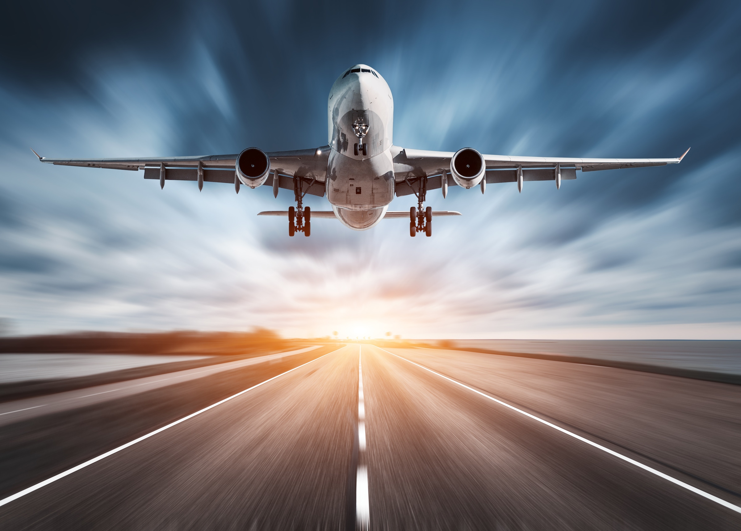 Papermoon Fototapete »Airplane Road Sunset« glatt günstig online kaufen