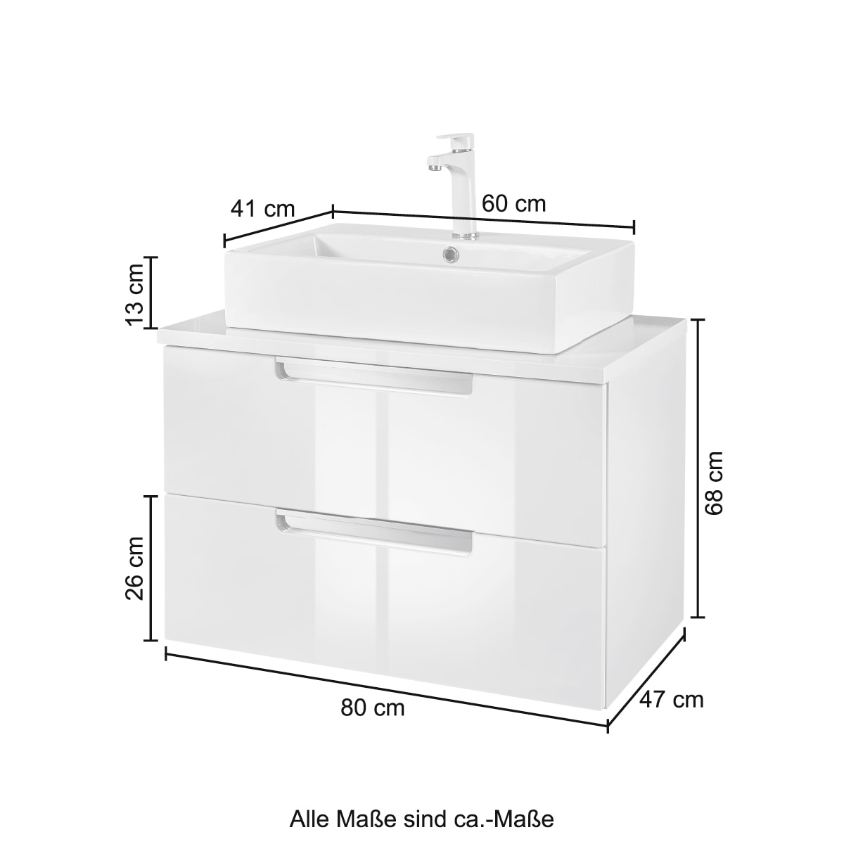welltime Waschtisch »Malibu«, 80 cm Breite