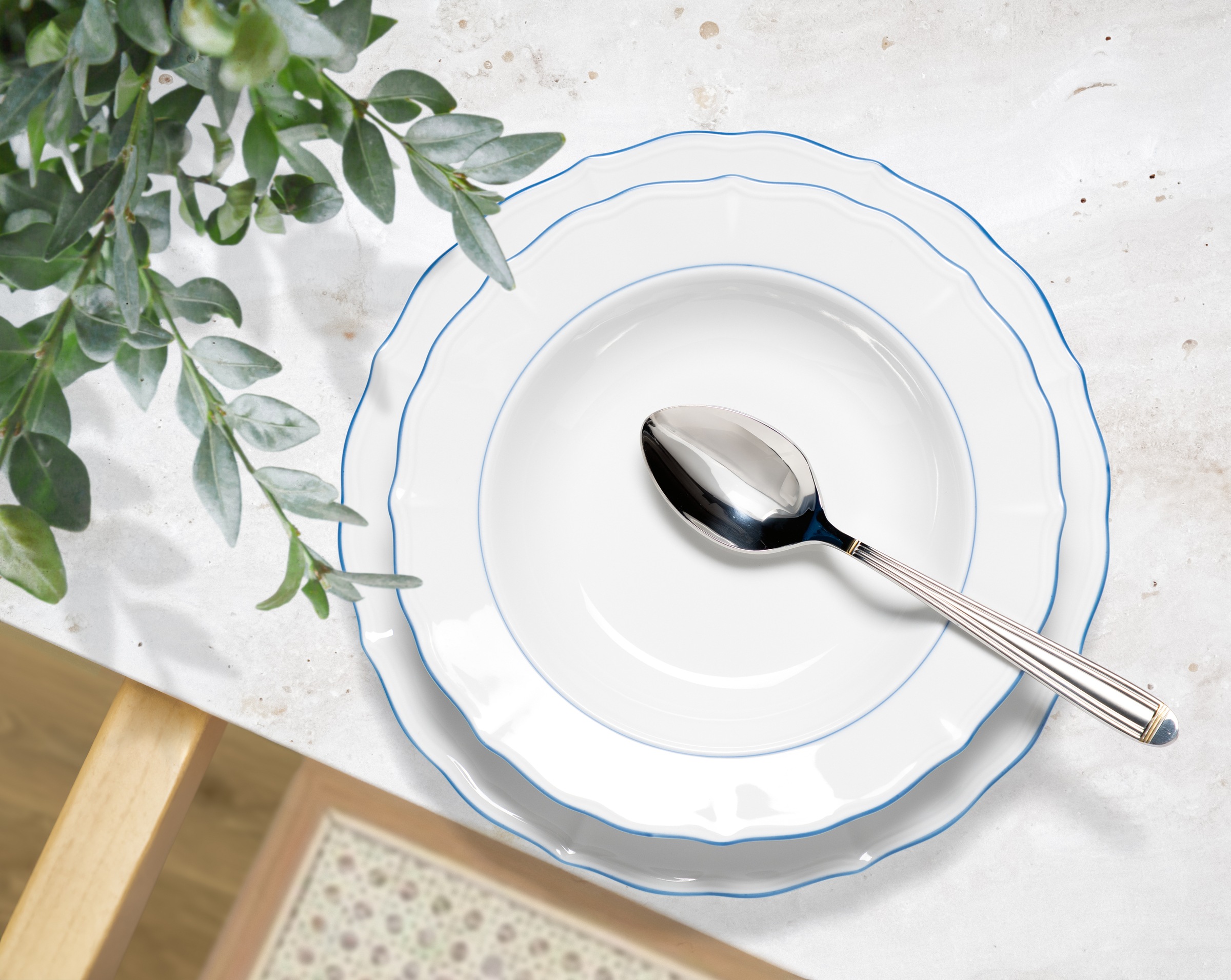 Seltmann Weiden Tafelservice »Tafelservice 12-teilig Sonate Blue Lines, Tel günstig online kaufen