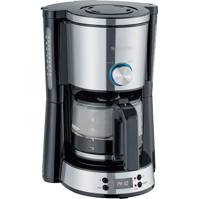 SEVERIN Filterkaffeemaschine »KA 4826« 1, 25 l Kaffeekanne 1x4 schwarz/silberfarben
