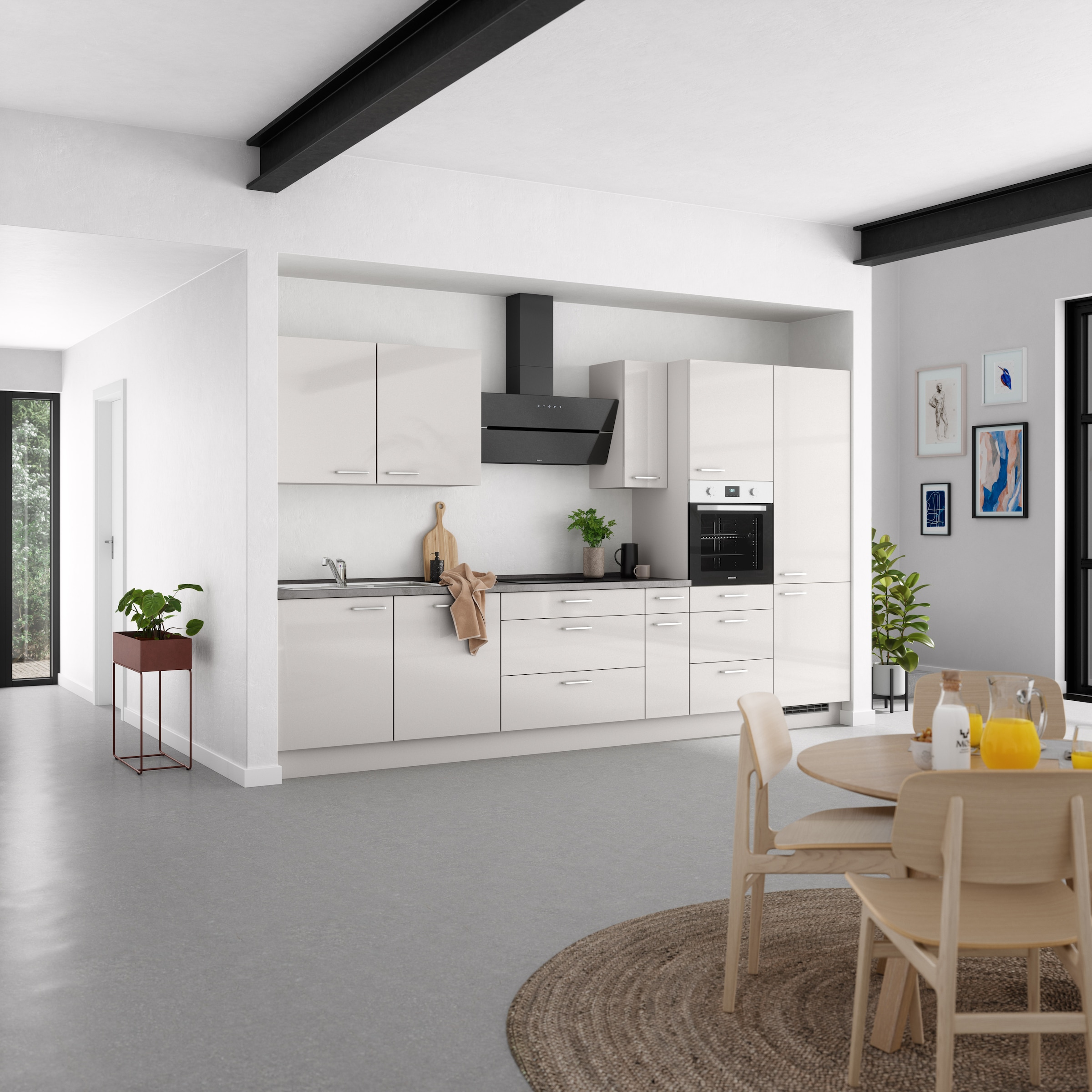 nobilia® Küchenzeile »"Flash II" mit Hochglanz Fronten«, vormontiert, Ausrichtung wählbar, Breite 360 cm, wahlw. mit E-Geräten