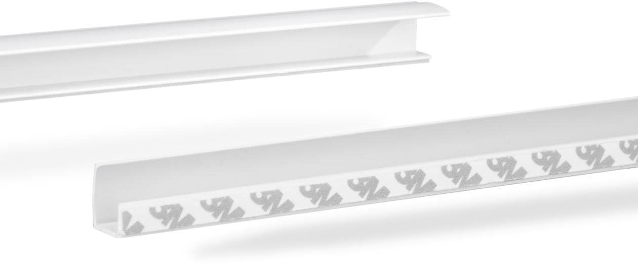 LICHTBLICK ORIGINAL Seitenführungsschienen »Seitenschiene für Rollo, selbstklebend, Länge 150 cm, kürzbar«, (2 St.), Kunstoffprofil zur Seitenführung von Verdunkelungsrollos.