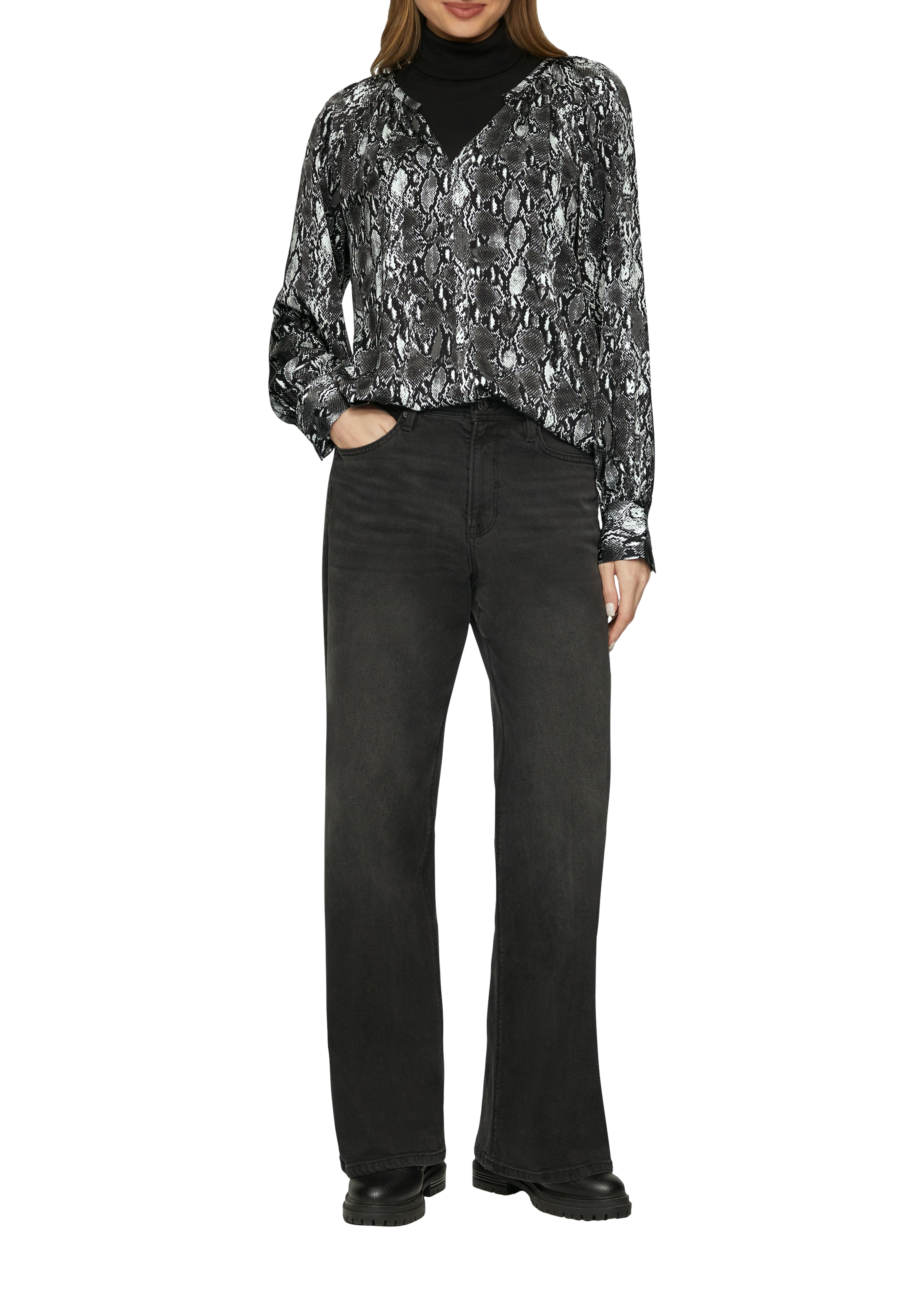 s.Oliver Langarmbluse, mit All-Over Print