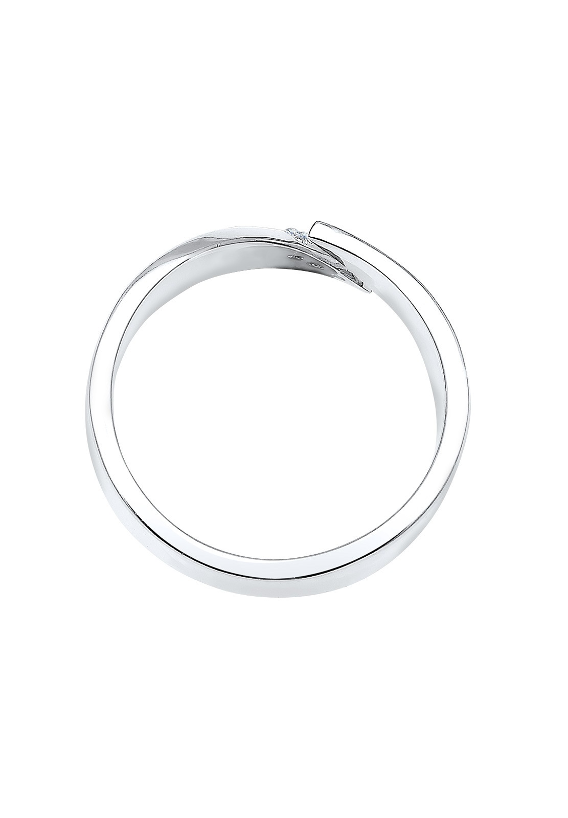 Elli DIAMONDS Diamantring »Wickelring Diamant (0.045 ct.) 925 Silber«