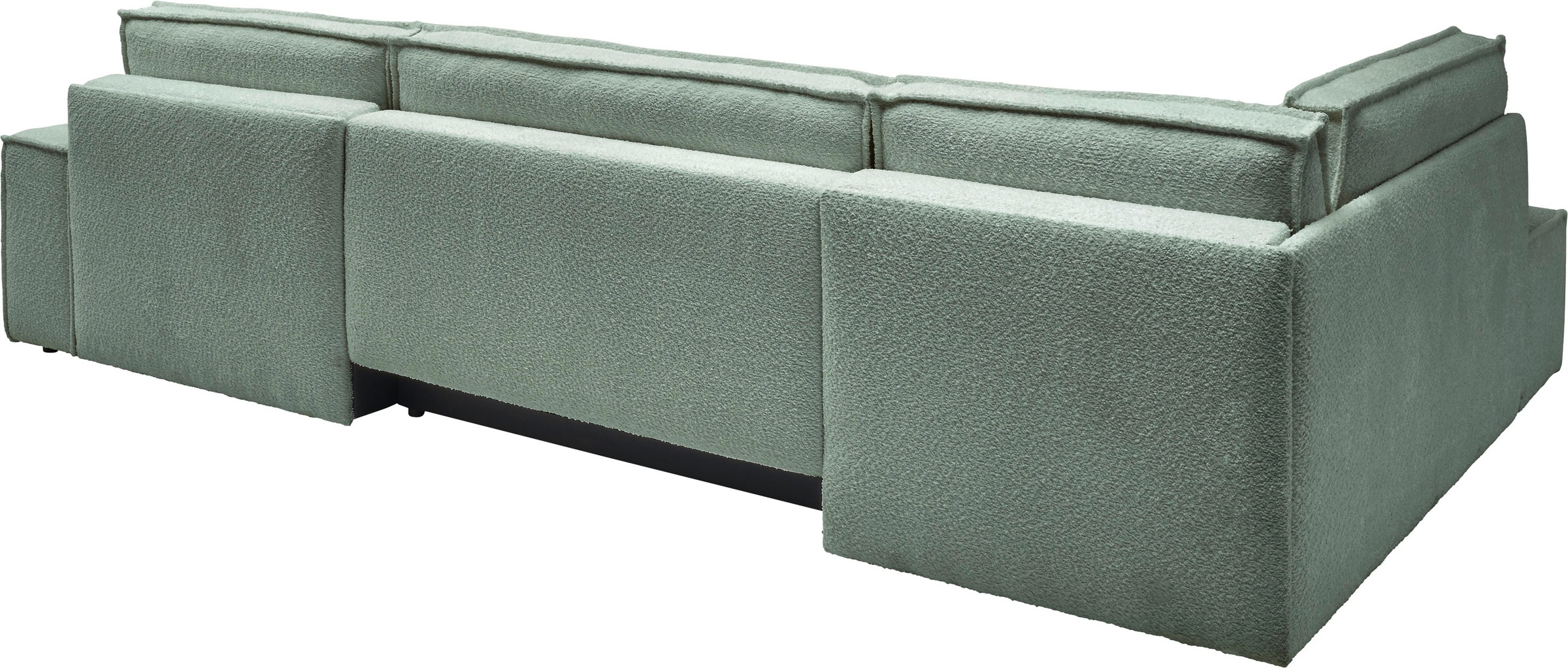 andas Wohnlandschaft »FINNLEY U-Form XXL 329 cm, Schlafsofa, Schlaffunktion m. Bettkasten«, (194/139 cm), Bouclé, Struktur und Cord