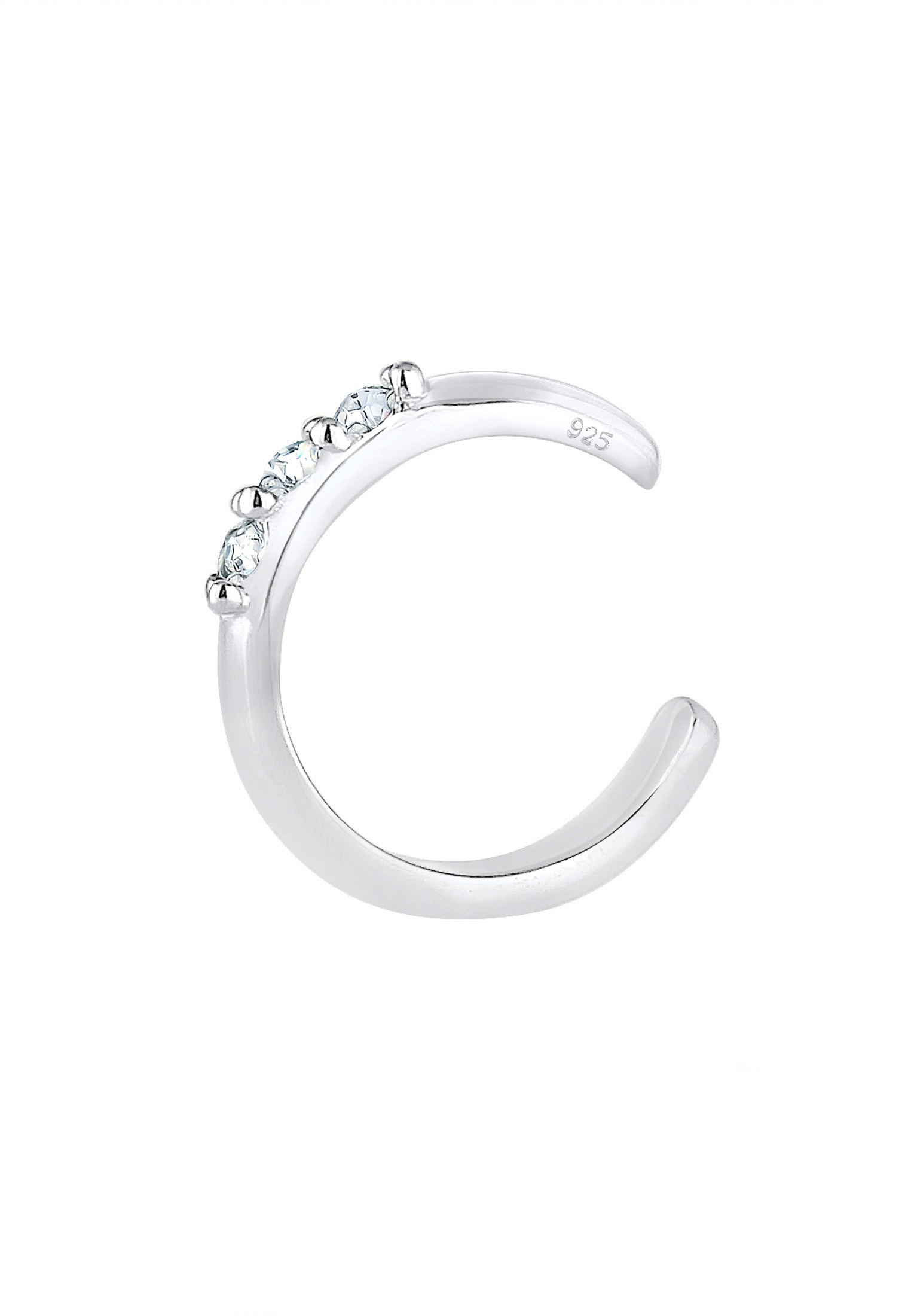 Elli Single-Ohrhaken »Earcuff Single Glas Kristalle Weiß 925 Sterling Silber«