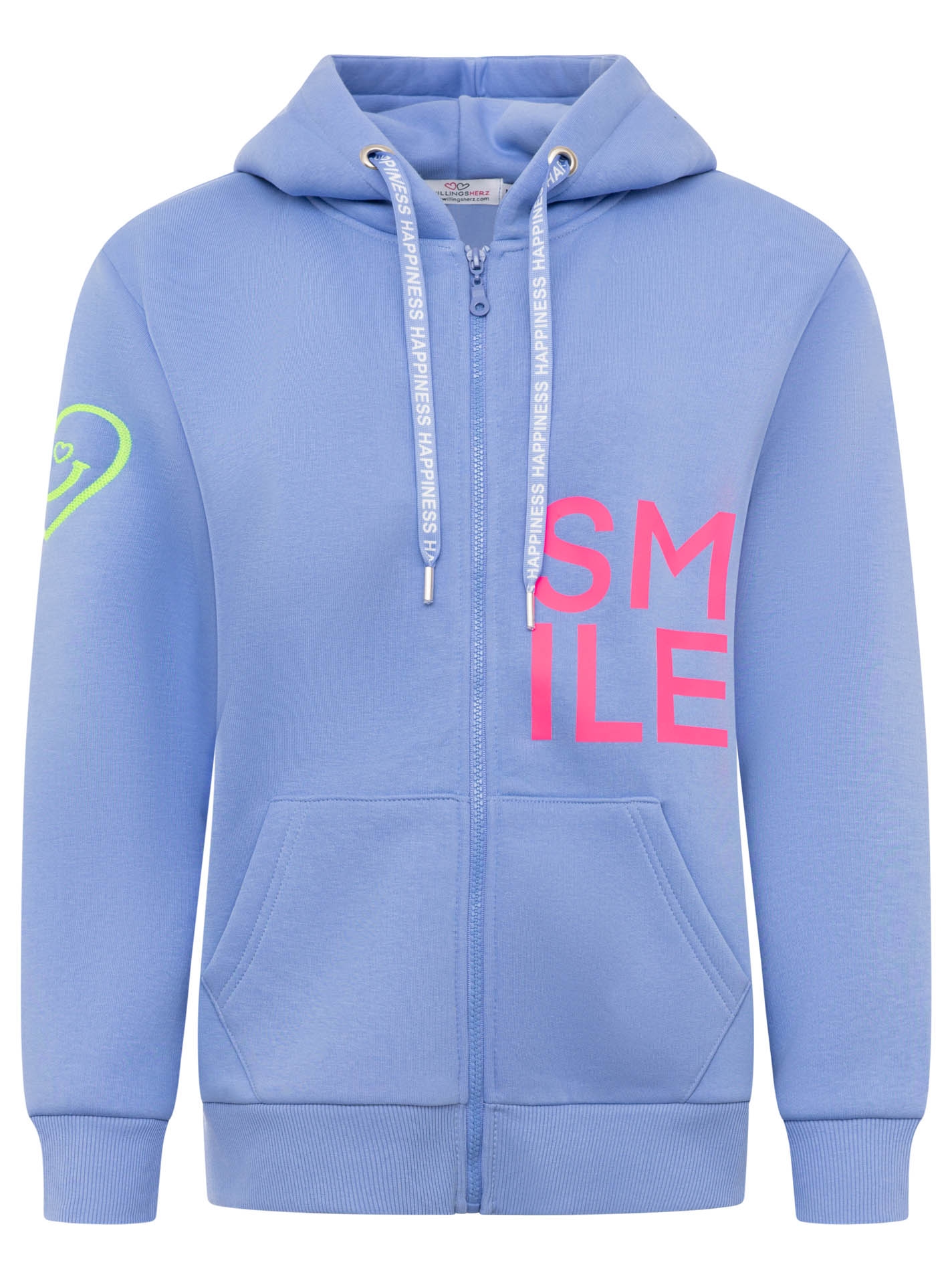 Zwillingsherz Kapuzensweatjacke »"Alissa"« mit SMILE, gesticktem Herz am Arm und Reißverschluss