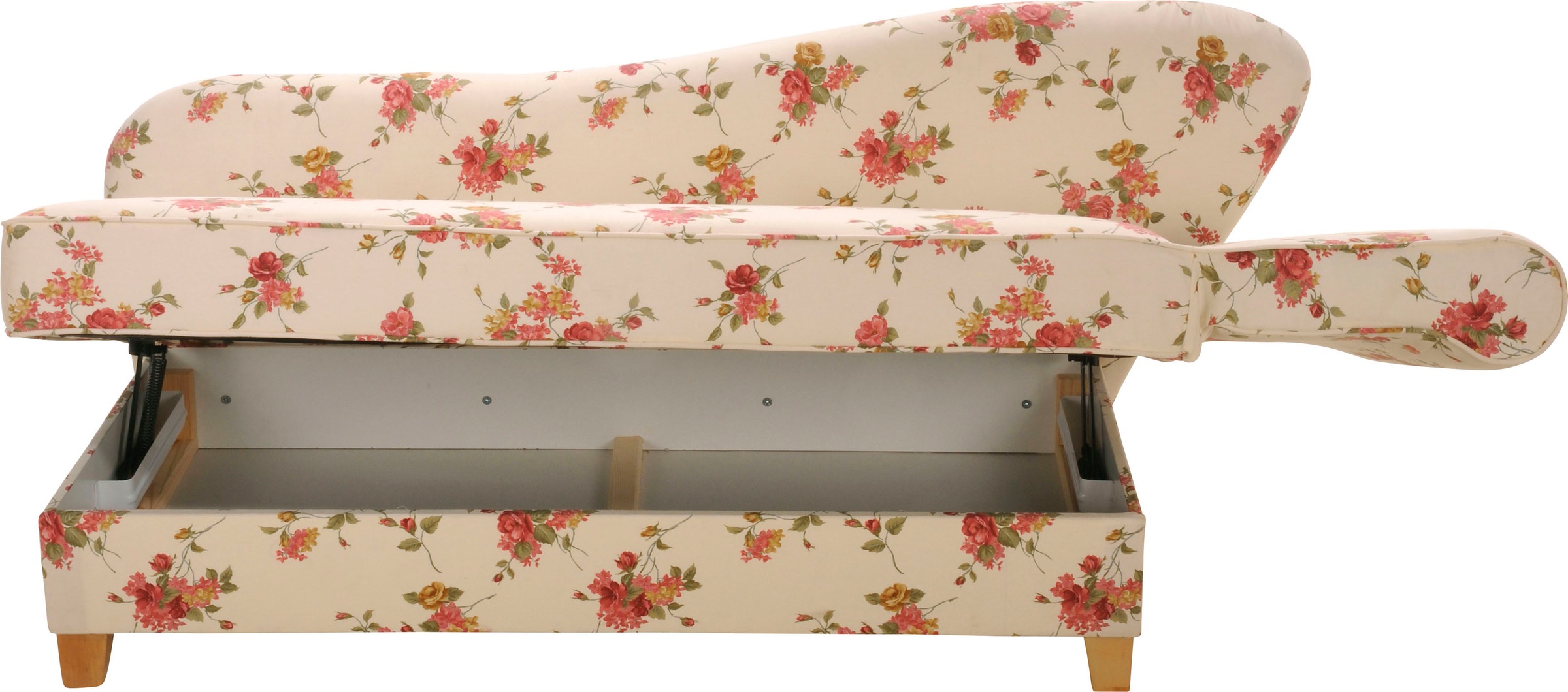 Max Winzer® Recamiere »Saturn«, Armlehne links oder rechts, mit Blumenmuster, inkusive 4 Kissen