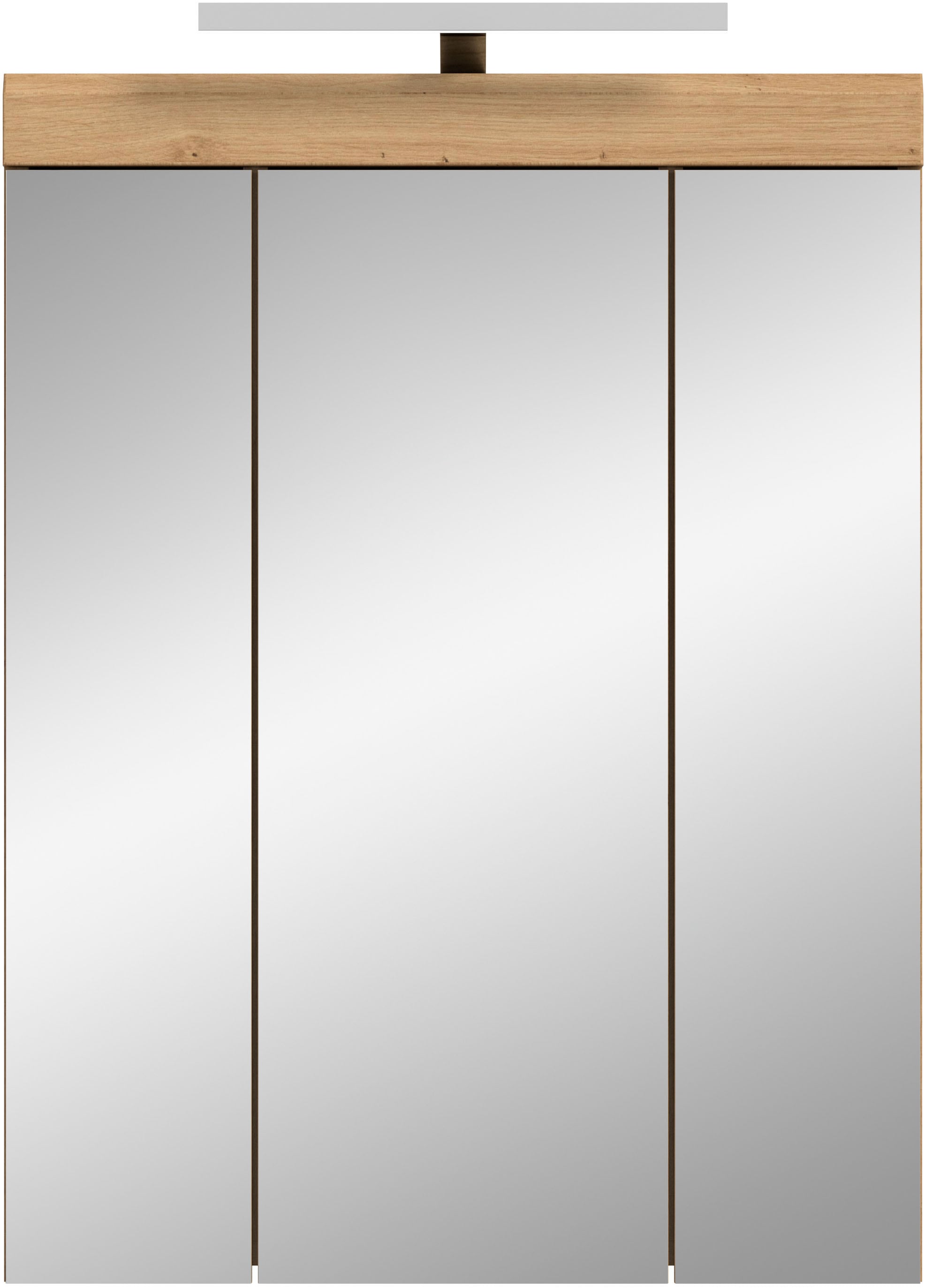 INOSIGN Spiegelschrank »Siena, Breite 60cm, inkl. Beleuchtung, 3 Spiegeltüren, 9 Fächer«, (Set), in verschiedenen Farben erhältlich, Badmöbel, Spiegel, Badschrank, Bad