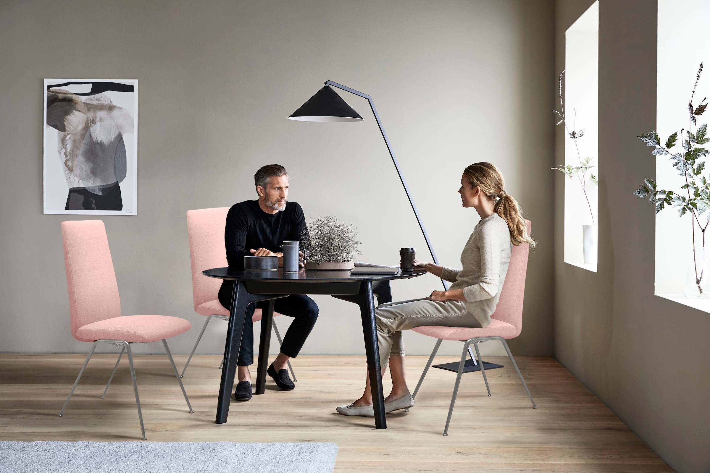 Stressless® Polsterstuhl »Laurel«, ROHLEDER Stoff Q2 FARON, High Back, Größe M, mit Beinen aus Stahl in Chrom matt