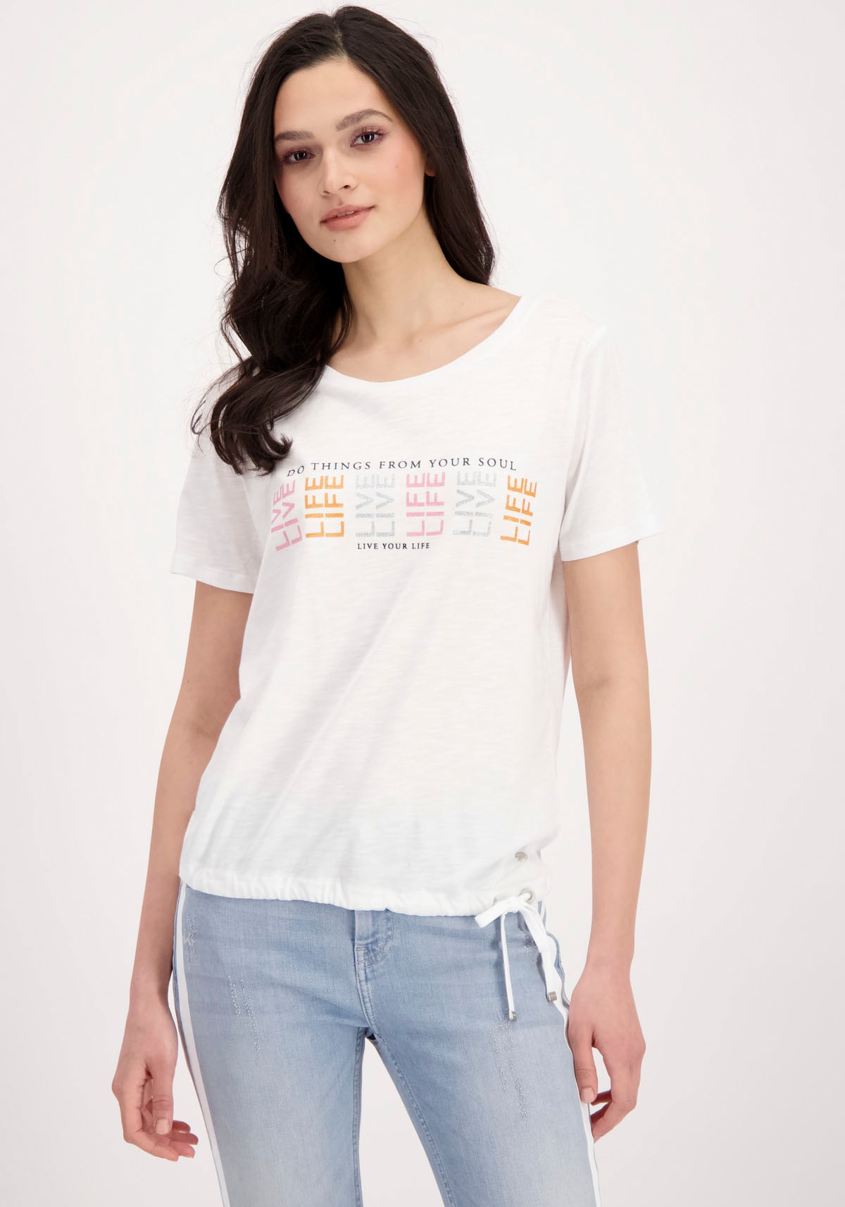 Monari Langarmshirt »Shirt Buchstaben allover Allover«, bestellen Buchstaben mit online