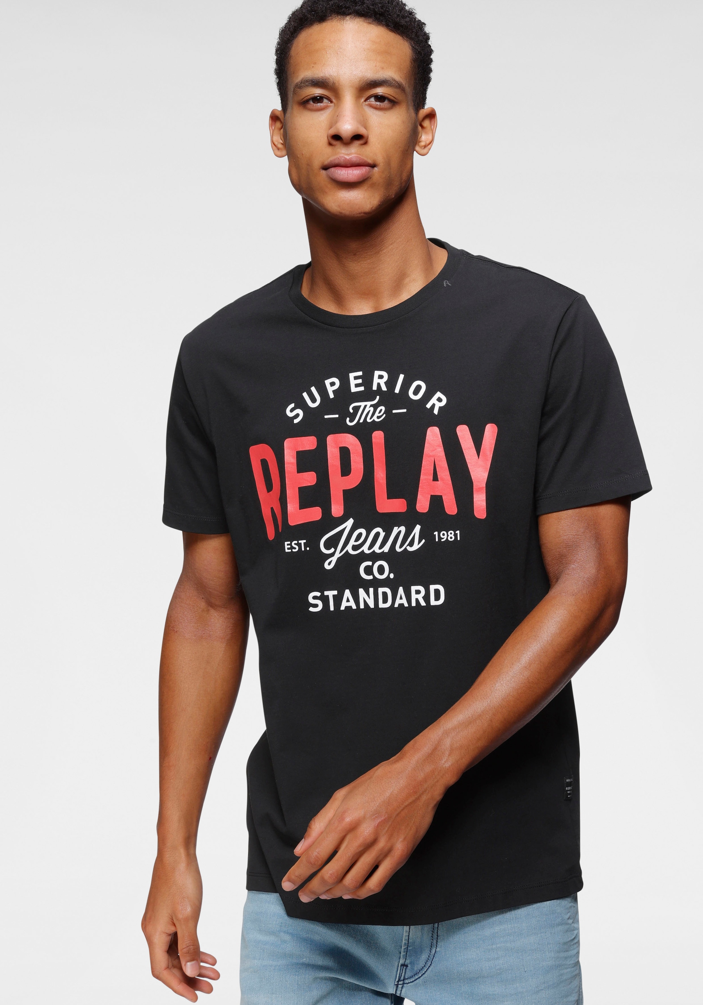 Markendruck T-Shirt, Replay mit kaufen günstig