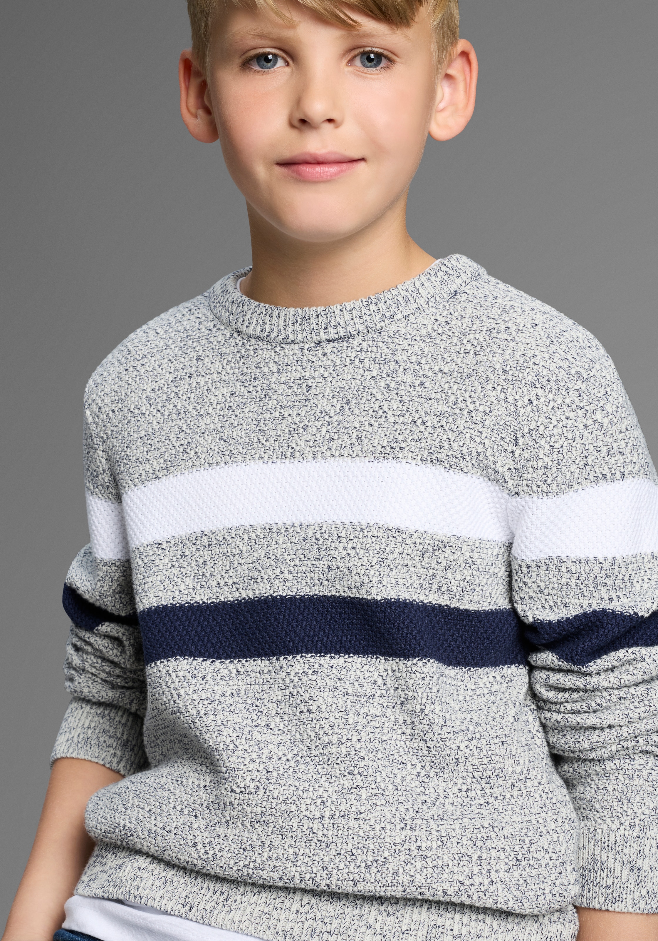 Bruno Banani Strickpullover »Ringelpullover«, NEU: BRUNO BANANI für TEENS! Pullover in Melangeware