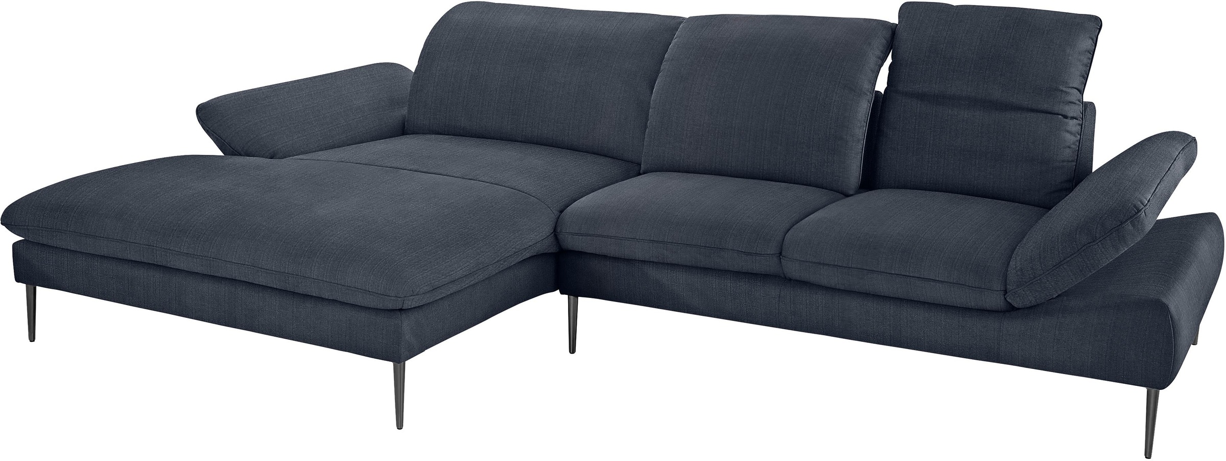 W.SCHILLIG Ecksofa »enjoy&MORE, Designsofa, bequem, zeitlos und elegant, L-Form«, Sitztiefenverstellung, Füße schwarz pulverbeschichtet, Breite 340 cm