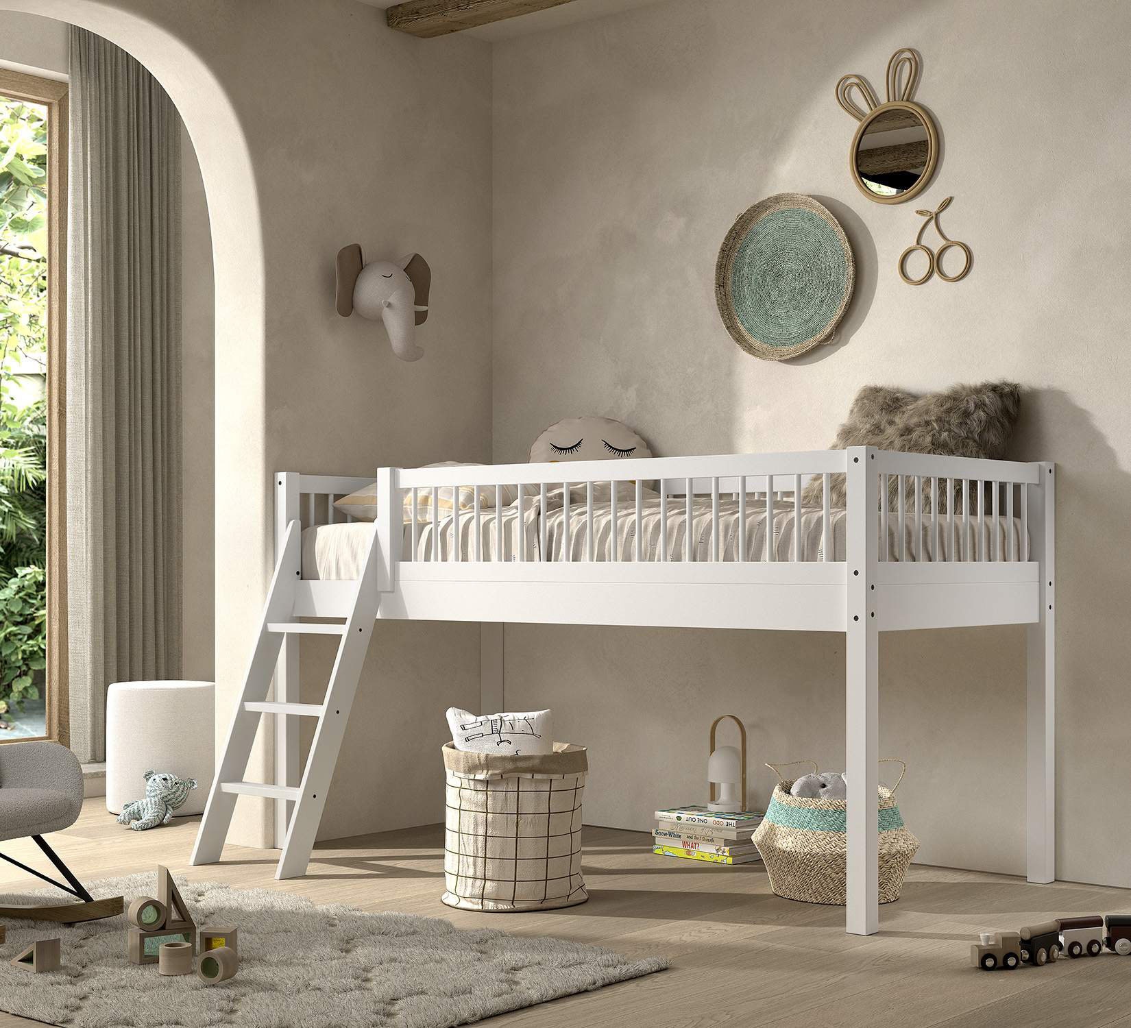 Home affaire Spielbett, (Made in Europe), aus massiver Eiche geölt, LF 90x2 günstig online kaufen