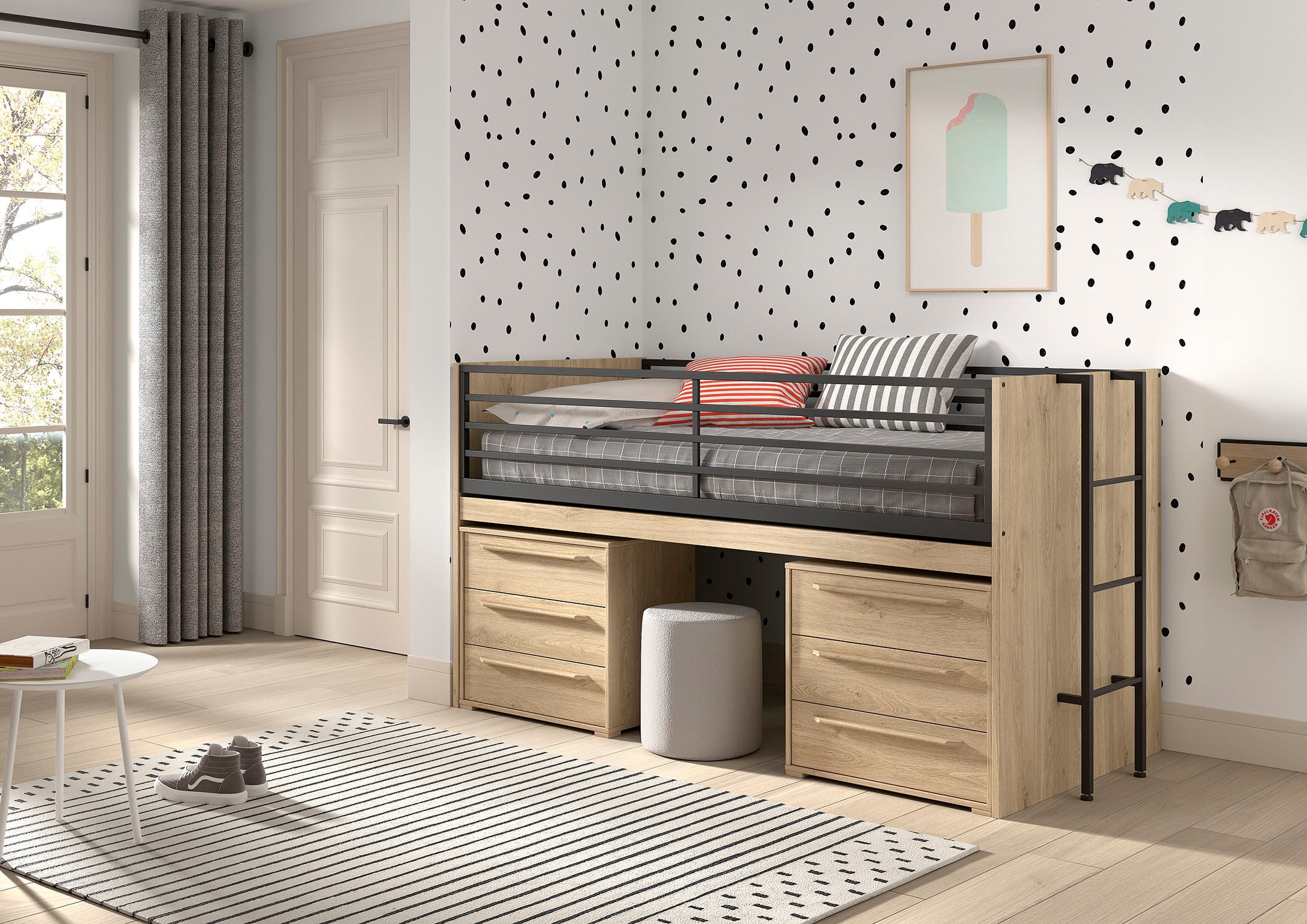 Vipack Stauraumbett »Sam, schlafen und arbeiten in einem, wahlweise Eiche- günstig online kaufen