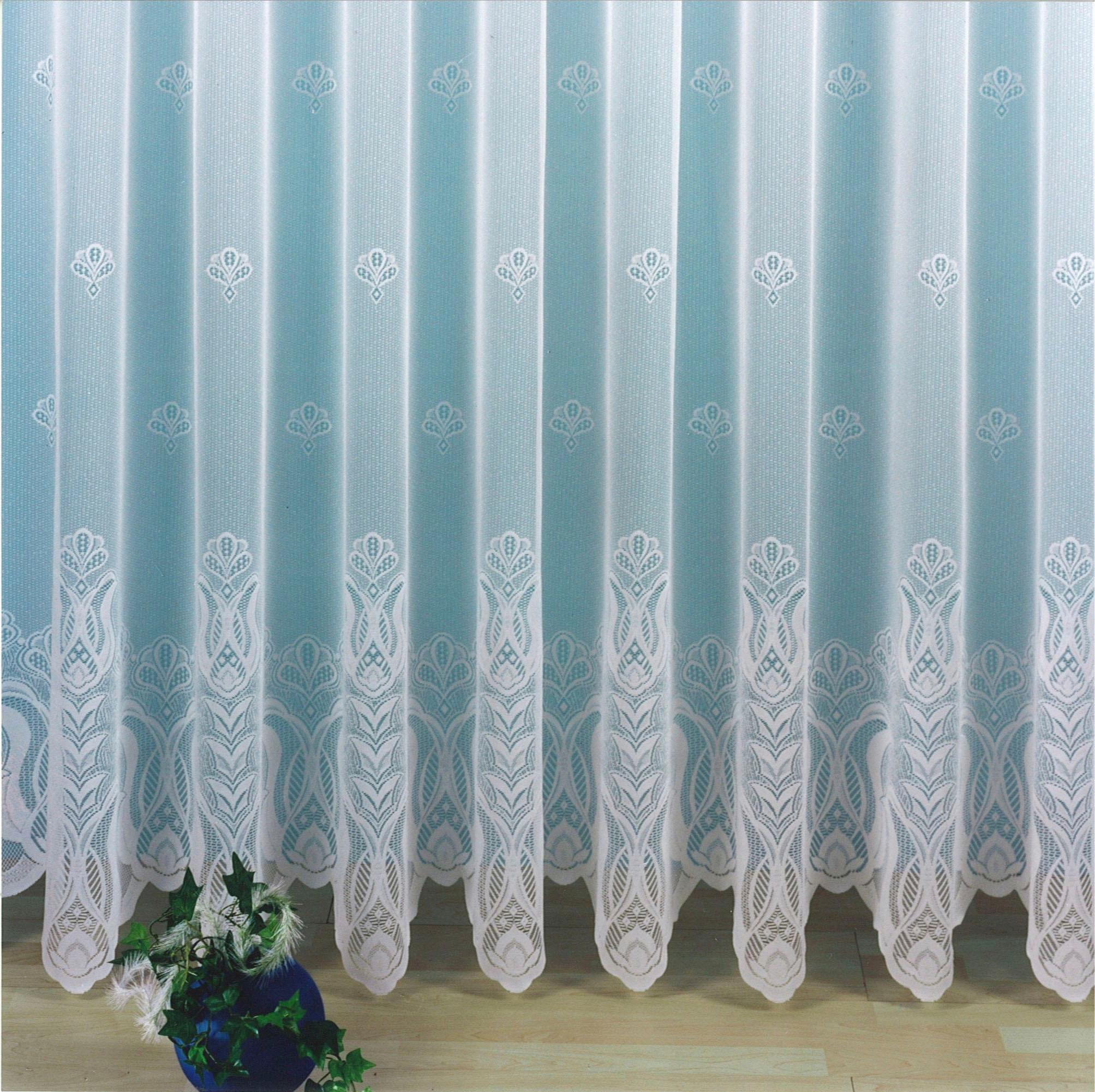 Weckbrodt Gardine »Aletta«, (1 St.), Jacquard, strukturiert, halbtransparent, Allover,Motiv, Bordüre, Store