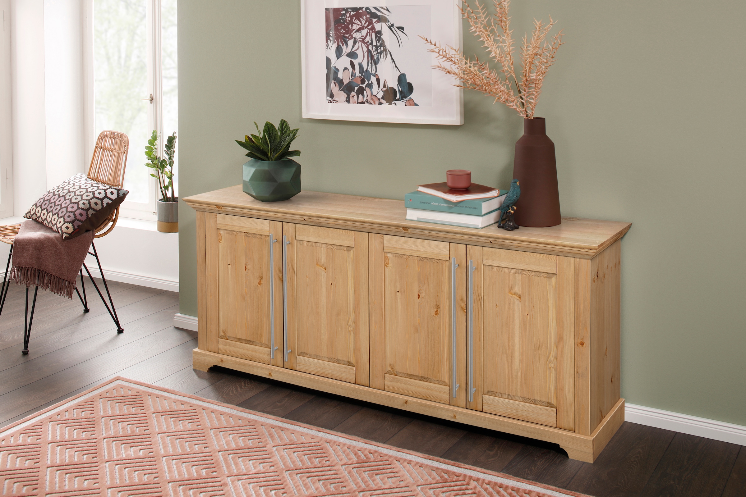 Home affaire Kommode »Meliss«, aus massiver Kiefer, FSC® 4-türig, Breite 171 cm