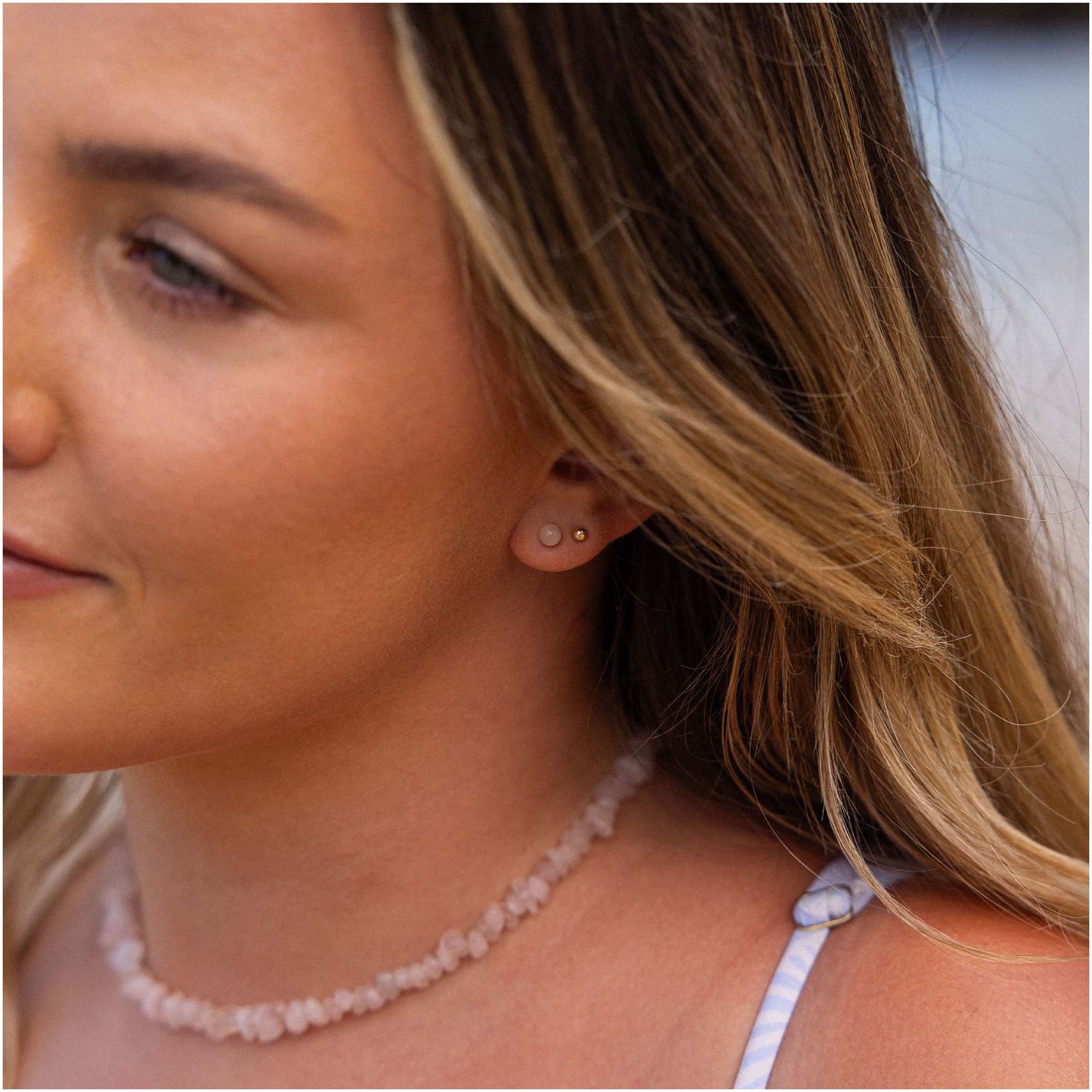 Purelei Paar Ohrstecker »Schmuck Geschenk Rose Quartz Ohrringe« mit Rosenquarz