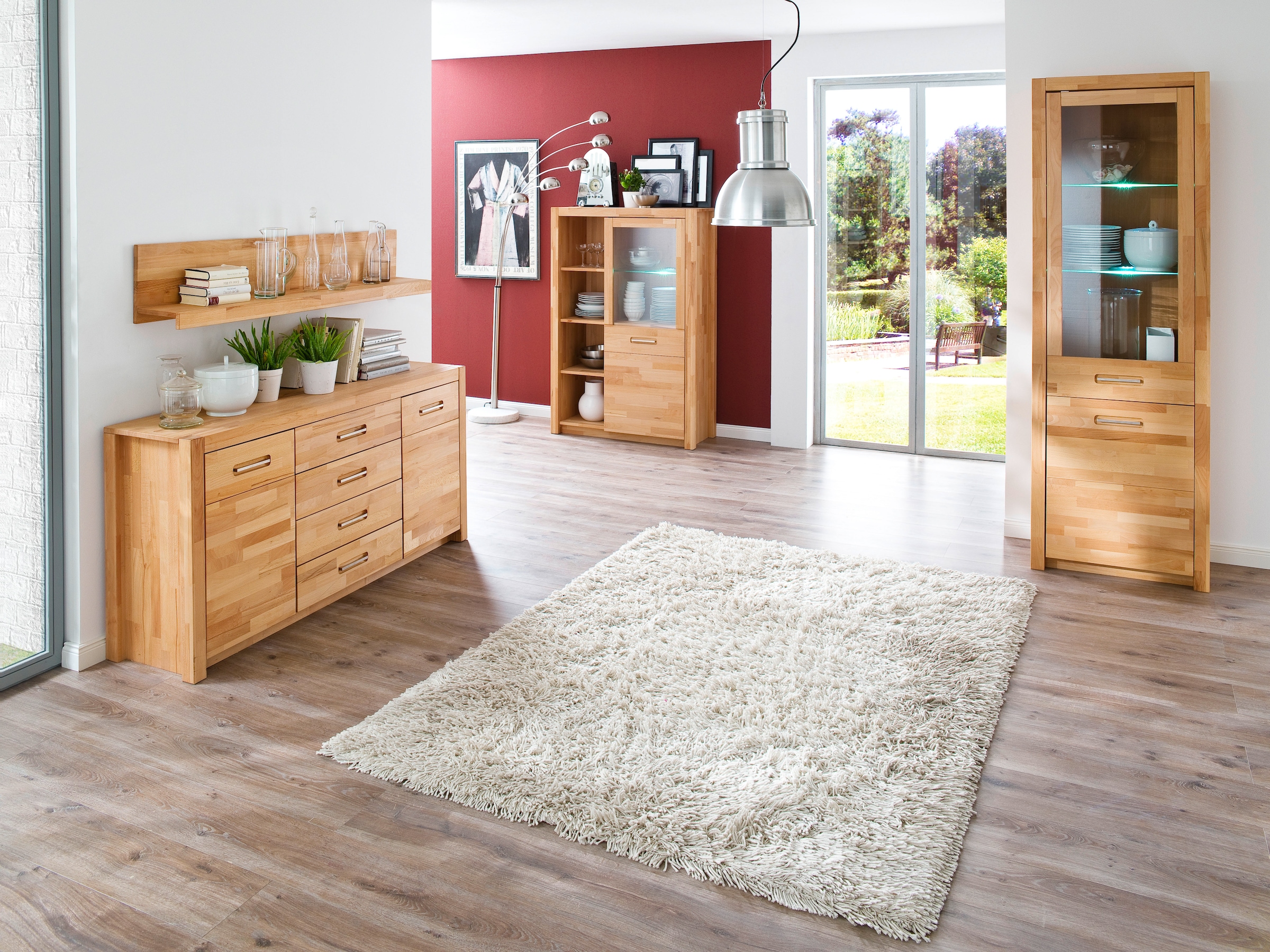 MCA living Sideboard »Fenja«, (1 St.), Massivholz, 4 Schubkästen, 2 Türen