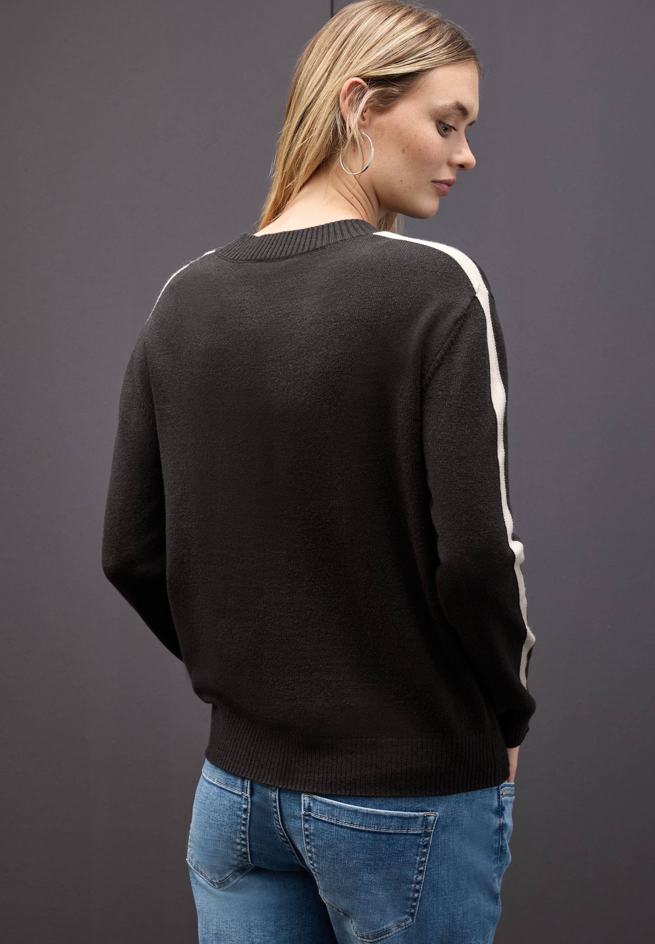STREET ONE Rundhalspullover mit Rippbündchen