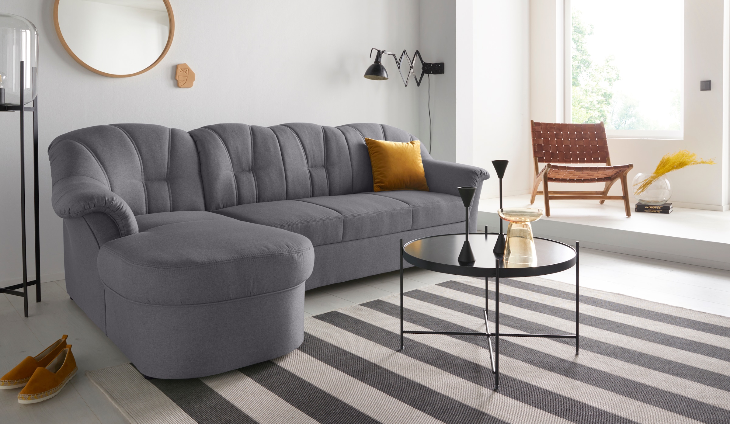 DOMO collection Ecksofa Papenburg L-Form, in großer Farbvielfalt, wahlweise günstig online kaufen