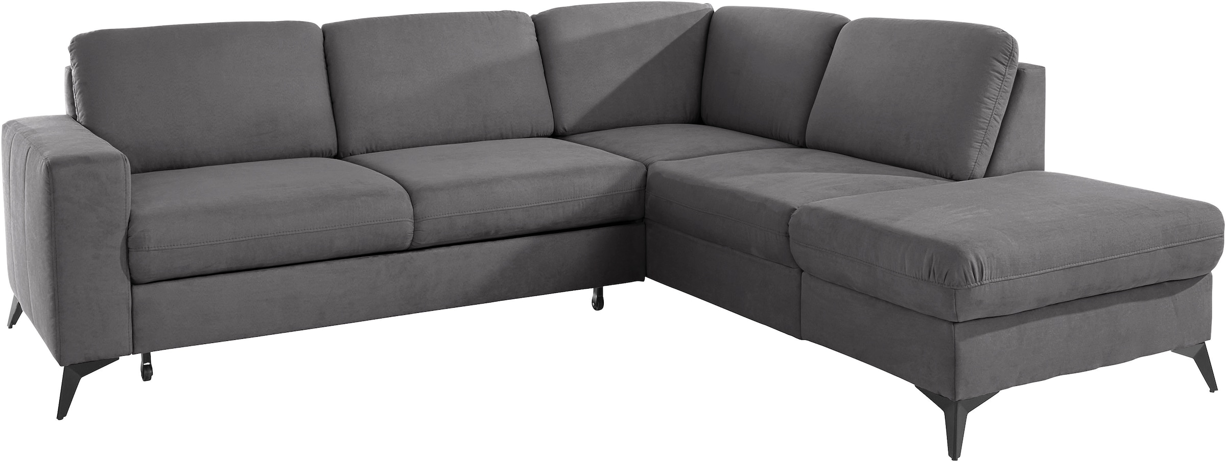 Places of Style Ecksofa »Lolland L-Form«, Wahlweise mit Bettfunktion und Stauraum, auch mit abwischbarem Bezug