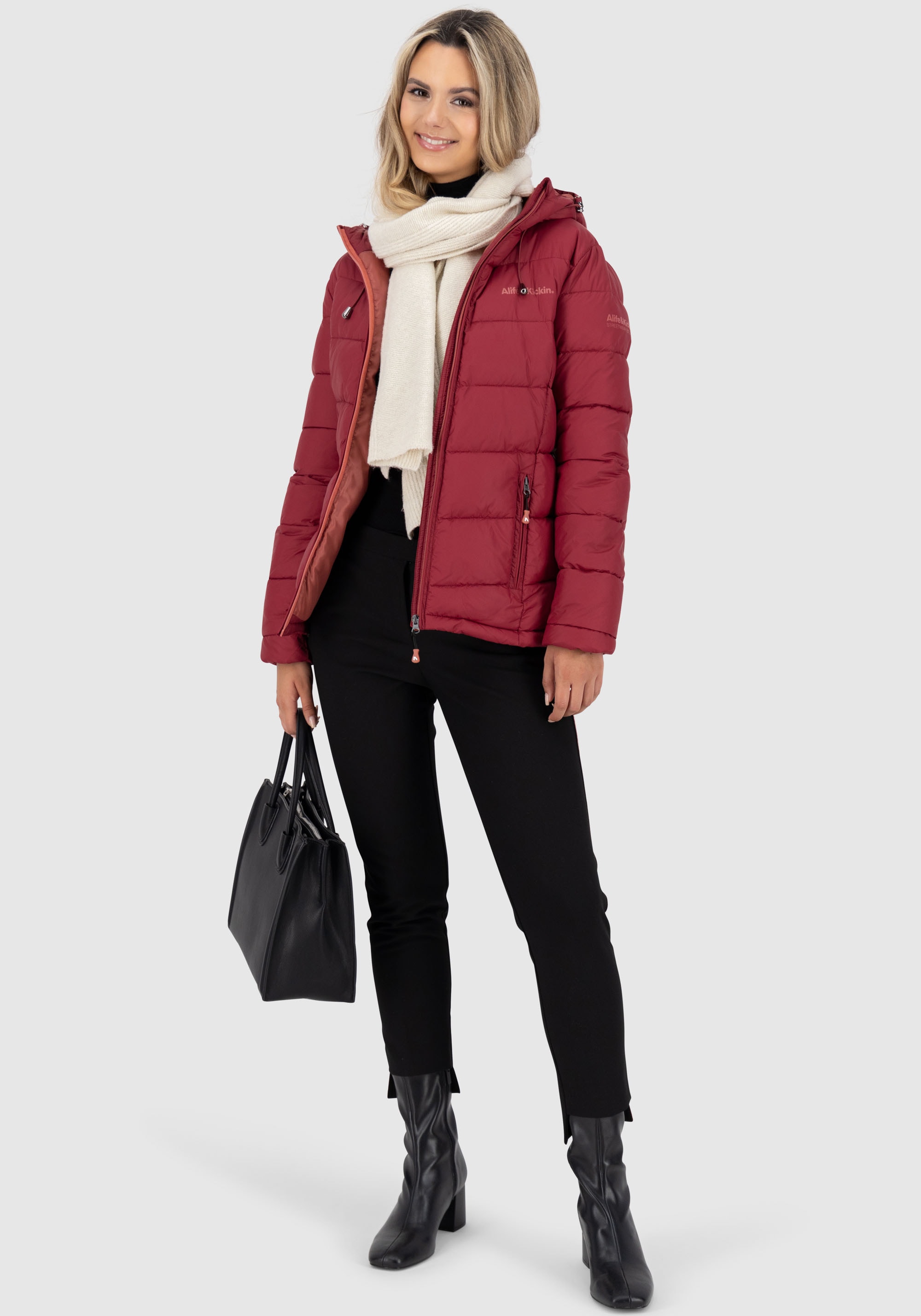 Alife & Kickin Steppjacke »AndriaAK« mit Kapuze leichte, taillierte Übergangsjacke mit breiter Steppung und Kapuze